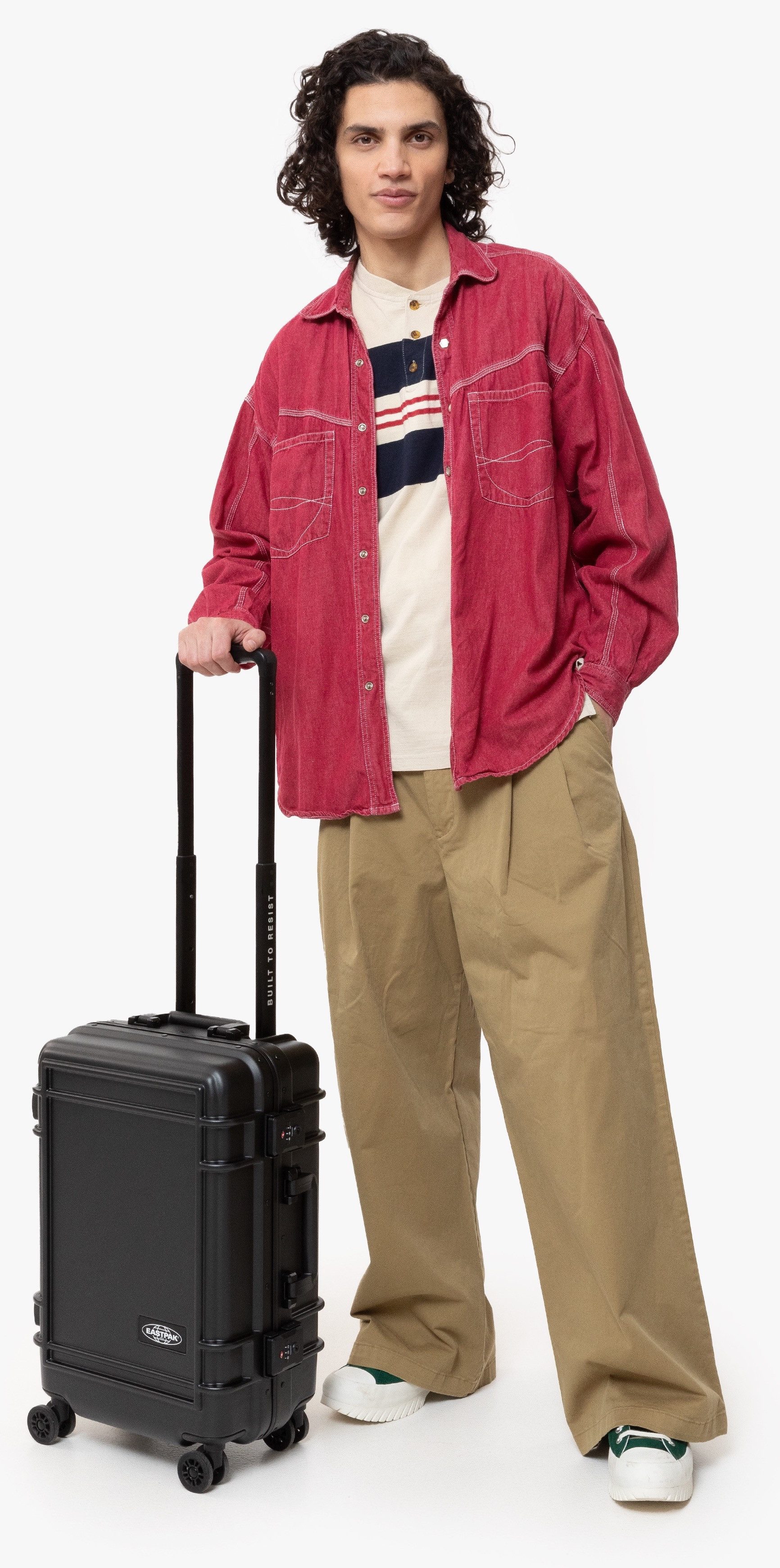 Eastpak Hardshell-trolley RESIST'R CASE S BRUSHED METAL Reisbagage handbagage-koffer TSA-cijferslot