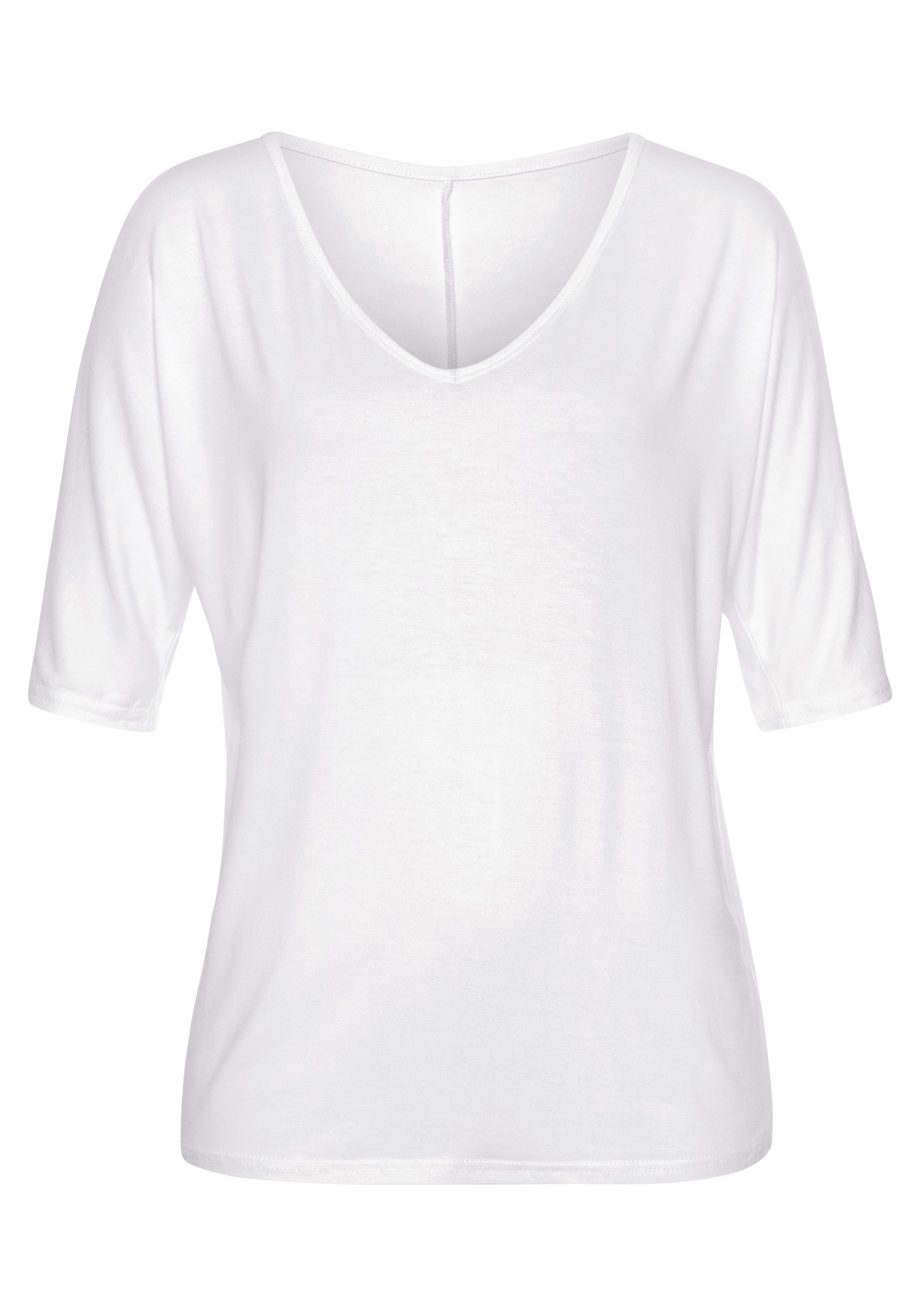 Vivance T-shirt met cut-outs bij de mouwen, shirt met korte mouwen en v-hals, casual