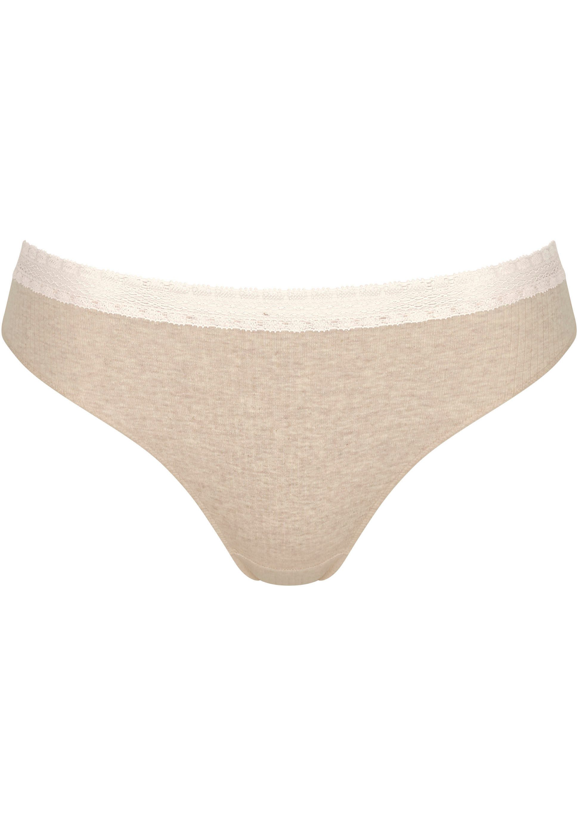 Sloggi Slip GO Ribbed R Tai C2P zachte ribstof met kantafwerking (2 stuks Set van 2)