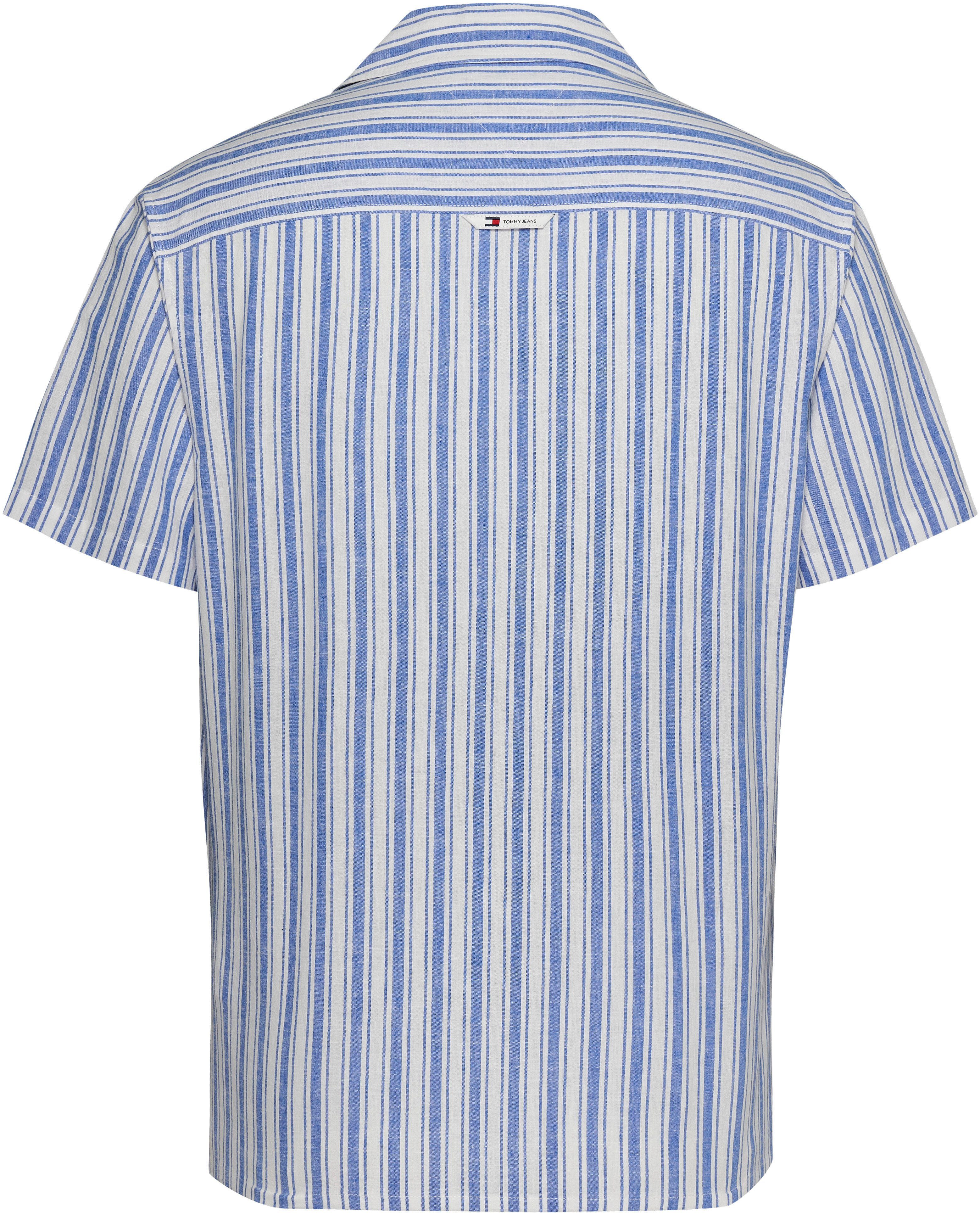 TOMMY JEANS Overhemd met korte mouwen TJM STRIPE LINEN SS SHIRT EXT