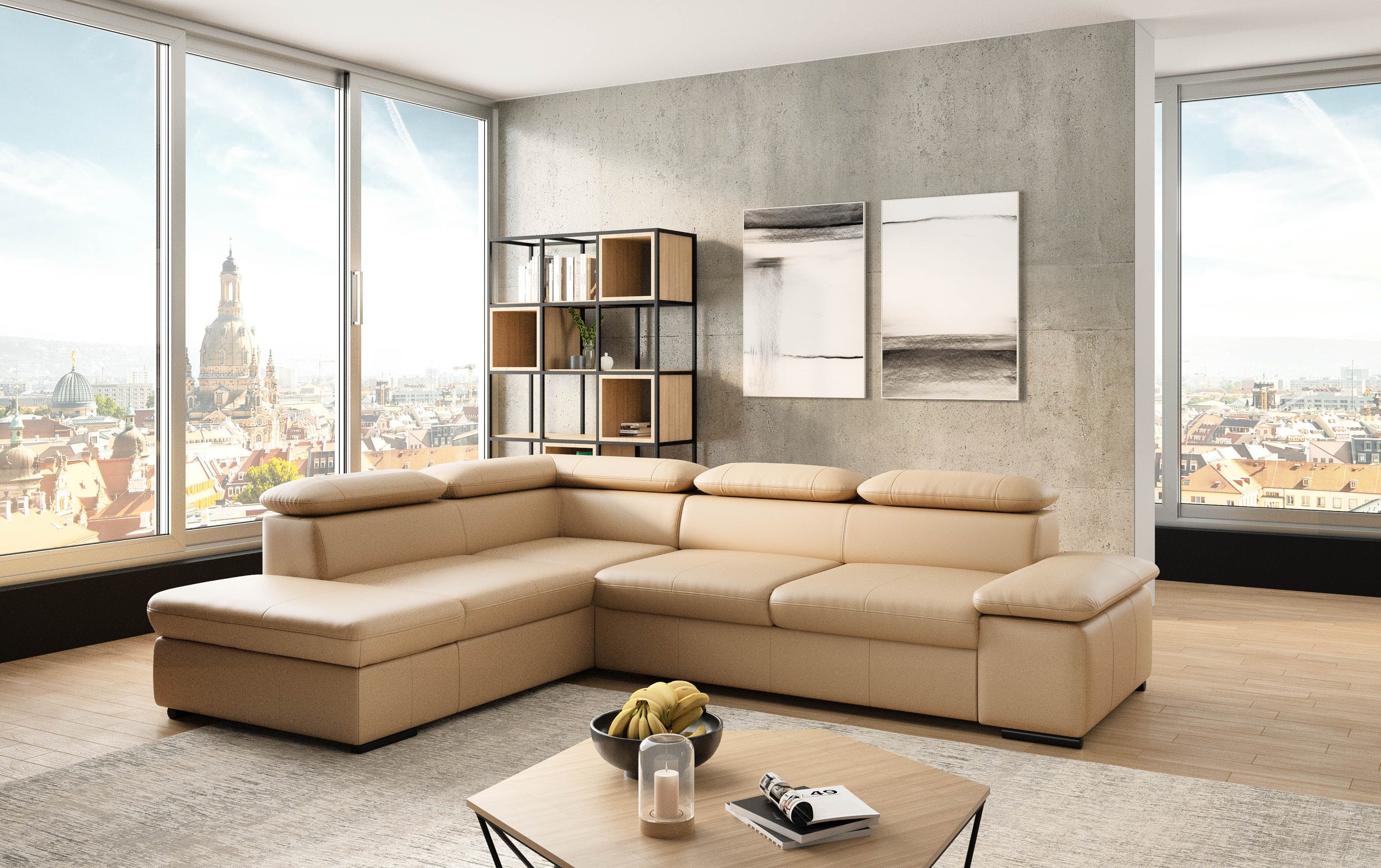 sit&more Hoekbank Alcudia L-vorm met armverstelling, optionele hoofdeindverstelling en bedfunctie