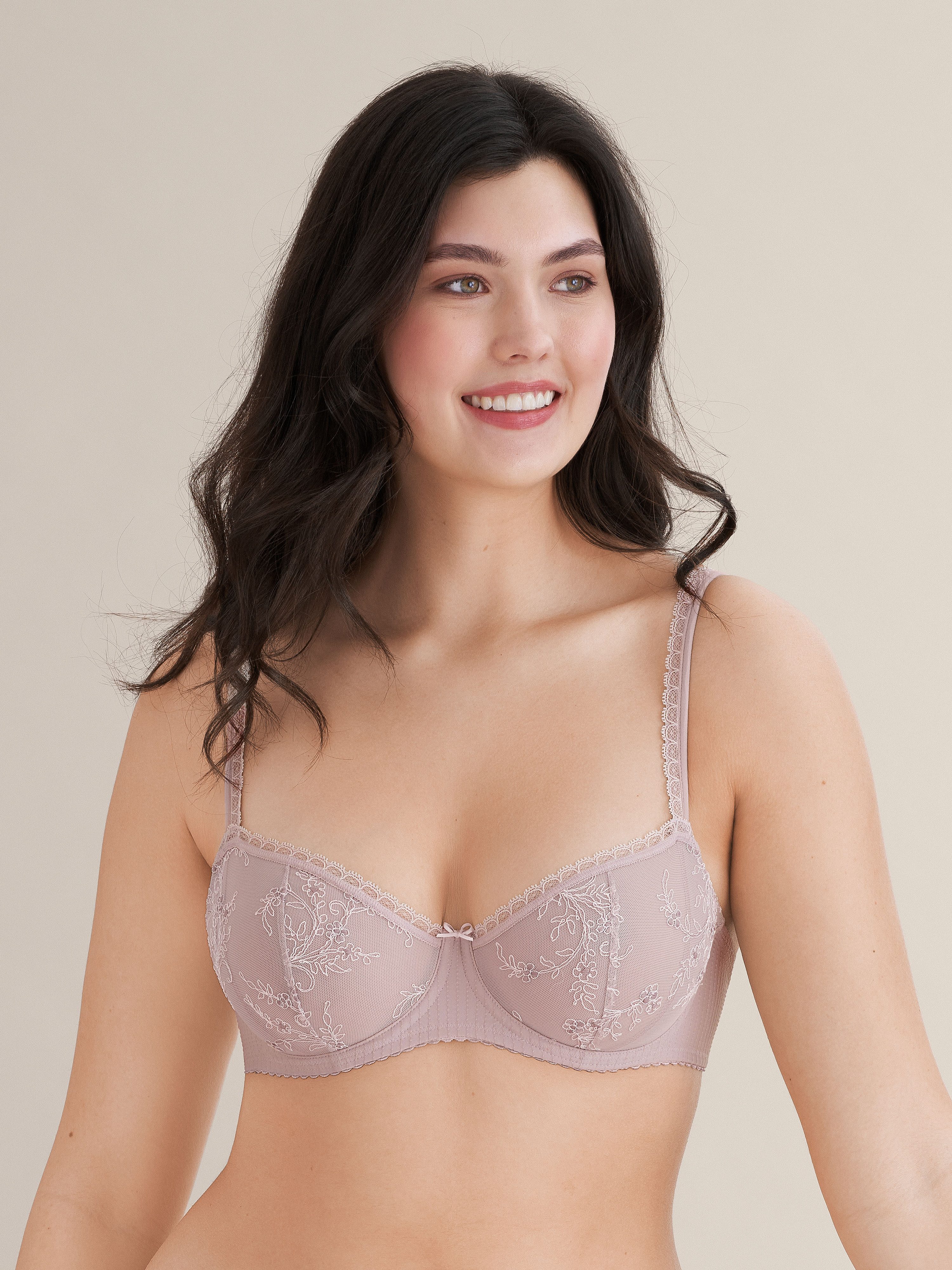 Conturelle by Felina Balconette-bh Mille Fleurs Decoratieve buitenband is elastisch en lengteverstelbaar dames beugel bh's maat B B paars