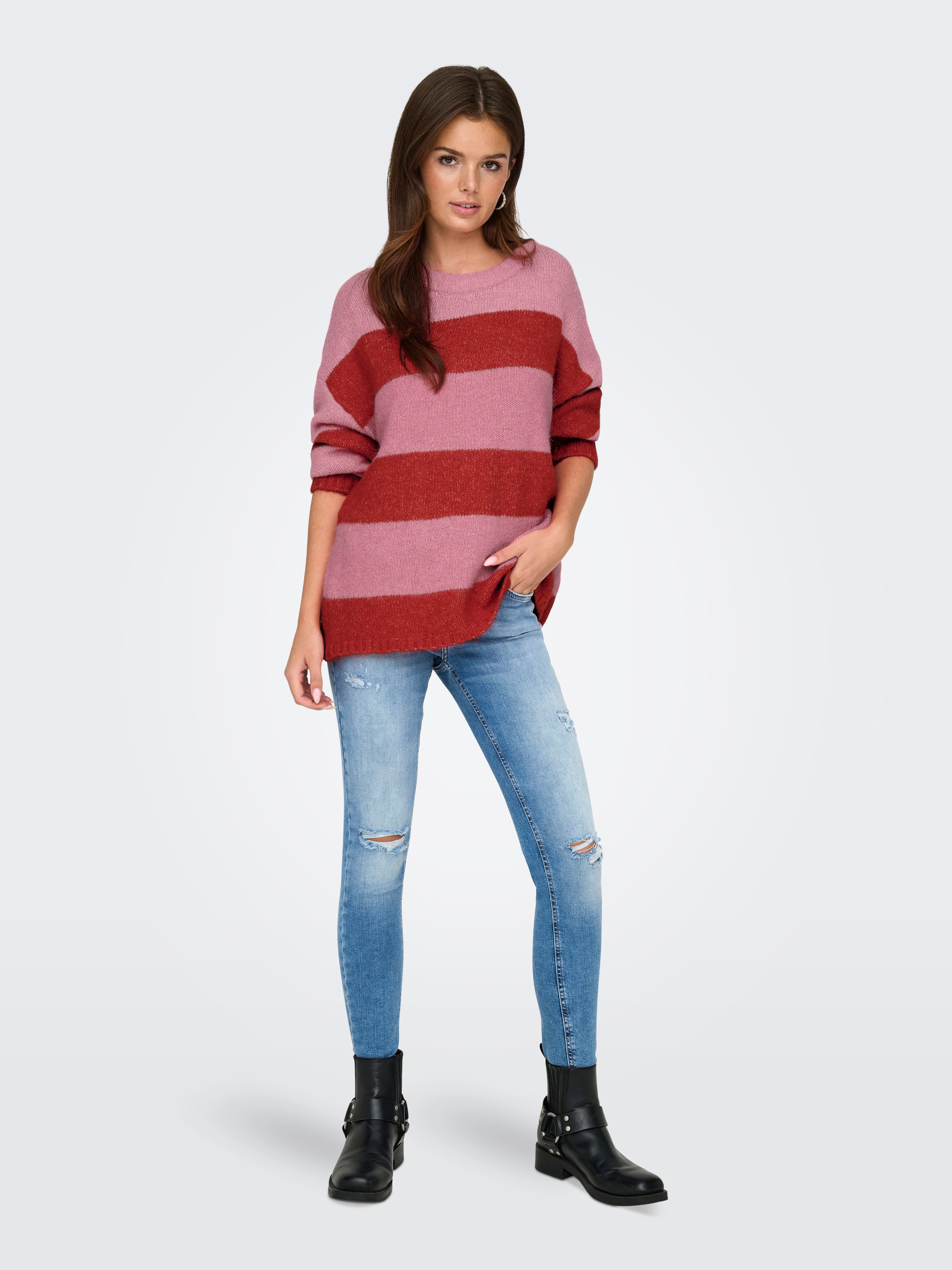 Only Trui met ronde hals ONLFILONE LIFE LS O-NECK CC KNT