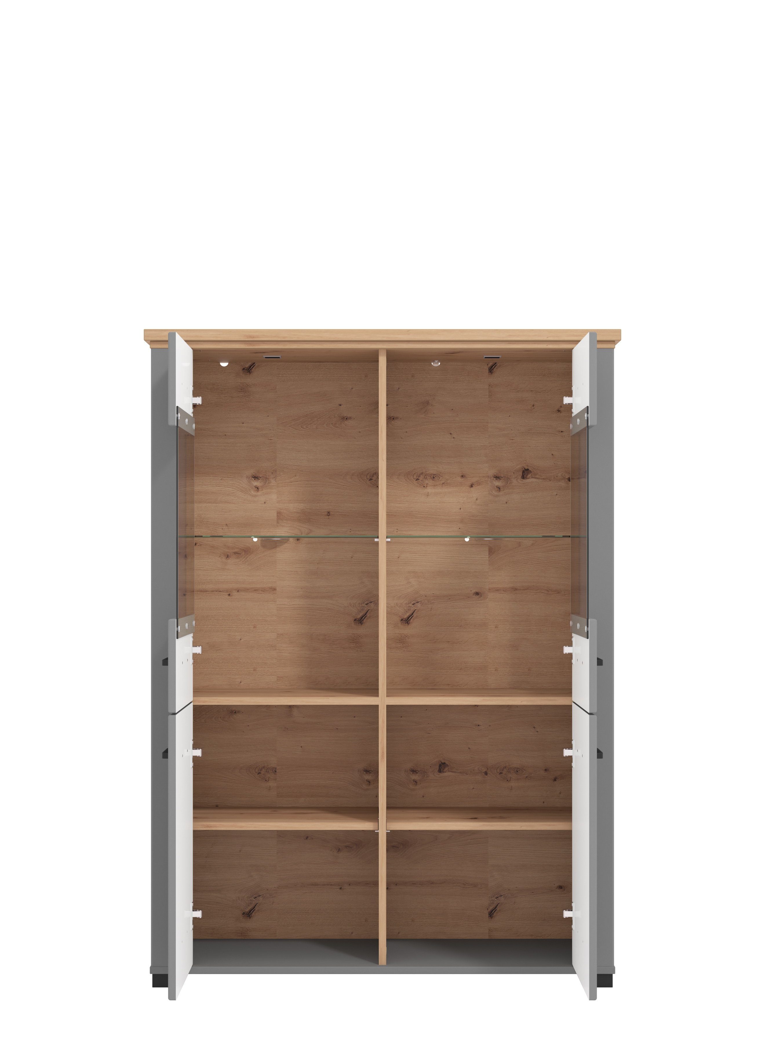 Home affaire Vitrinekast Valencia 2 deuren met 4 mm veiligheidsglas, breedte 103,5 cm