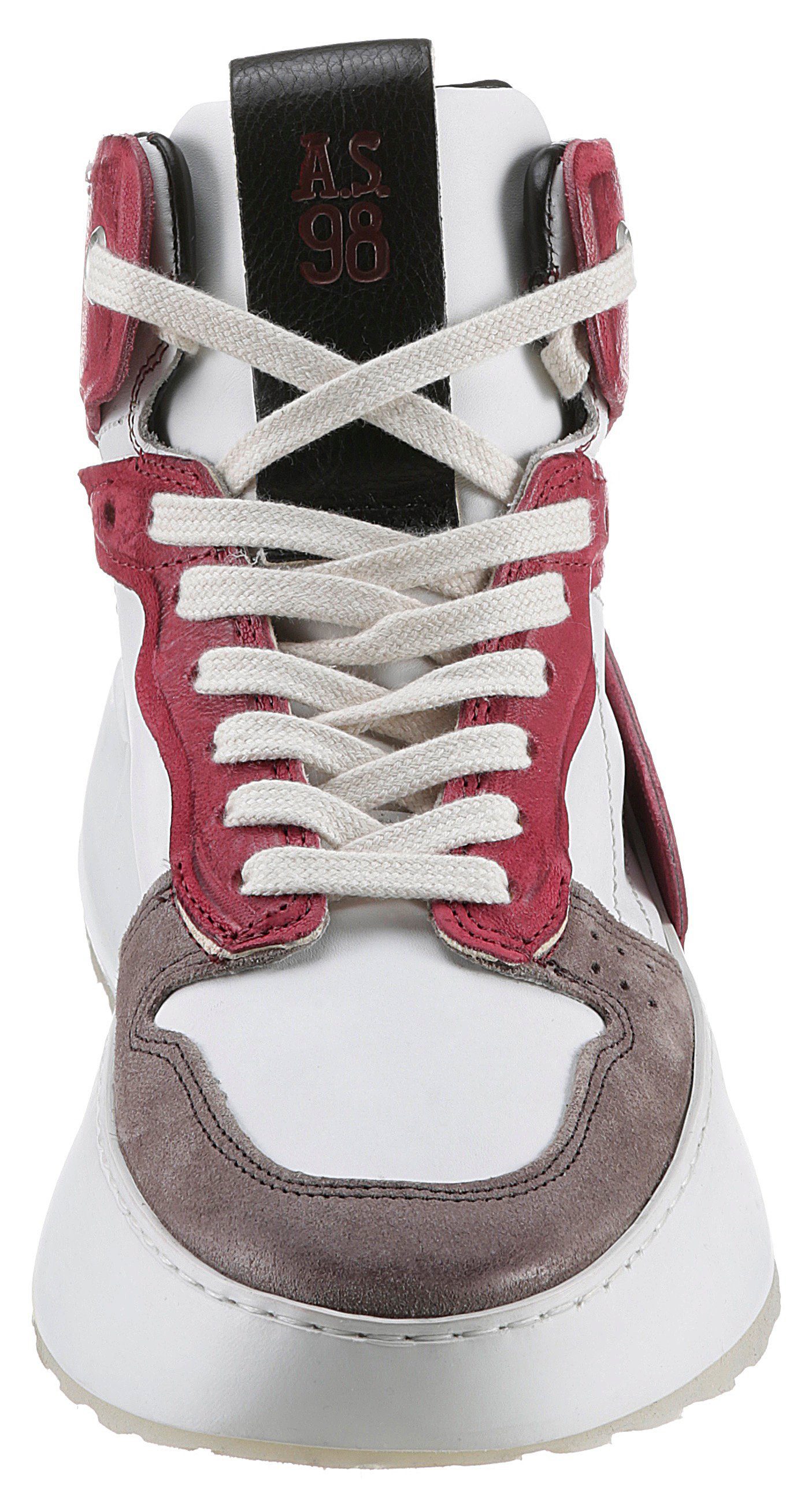 A.S.98 Plateausneakers Hilfi veterschoenen, high top sneakers, chunky boot met contrasterende afwerkingen