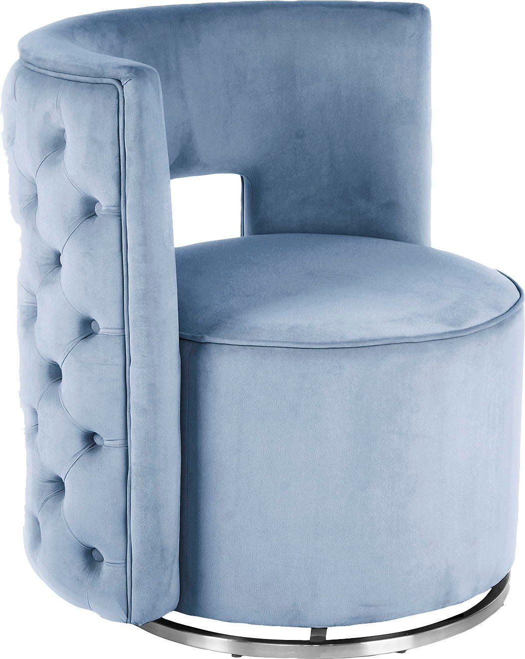 Kayoom Fauteuil Draaistoel Beverly 125, draaibaar, frame van staal, fluweelachtige oppervlakte (1 stuk)
