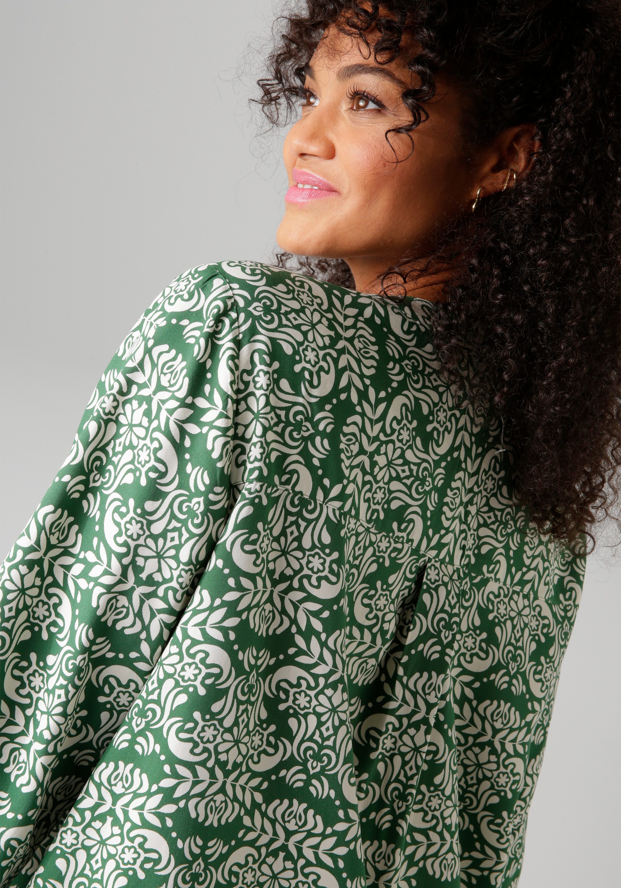 Aniston PLUS Zomerjurk met kleurharmonieuze, grafische print - nieuwe collectie
