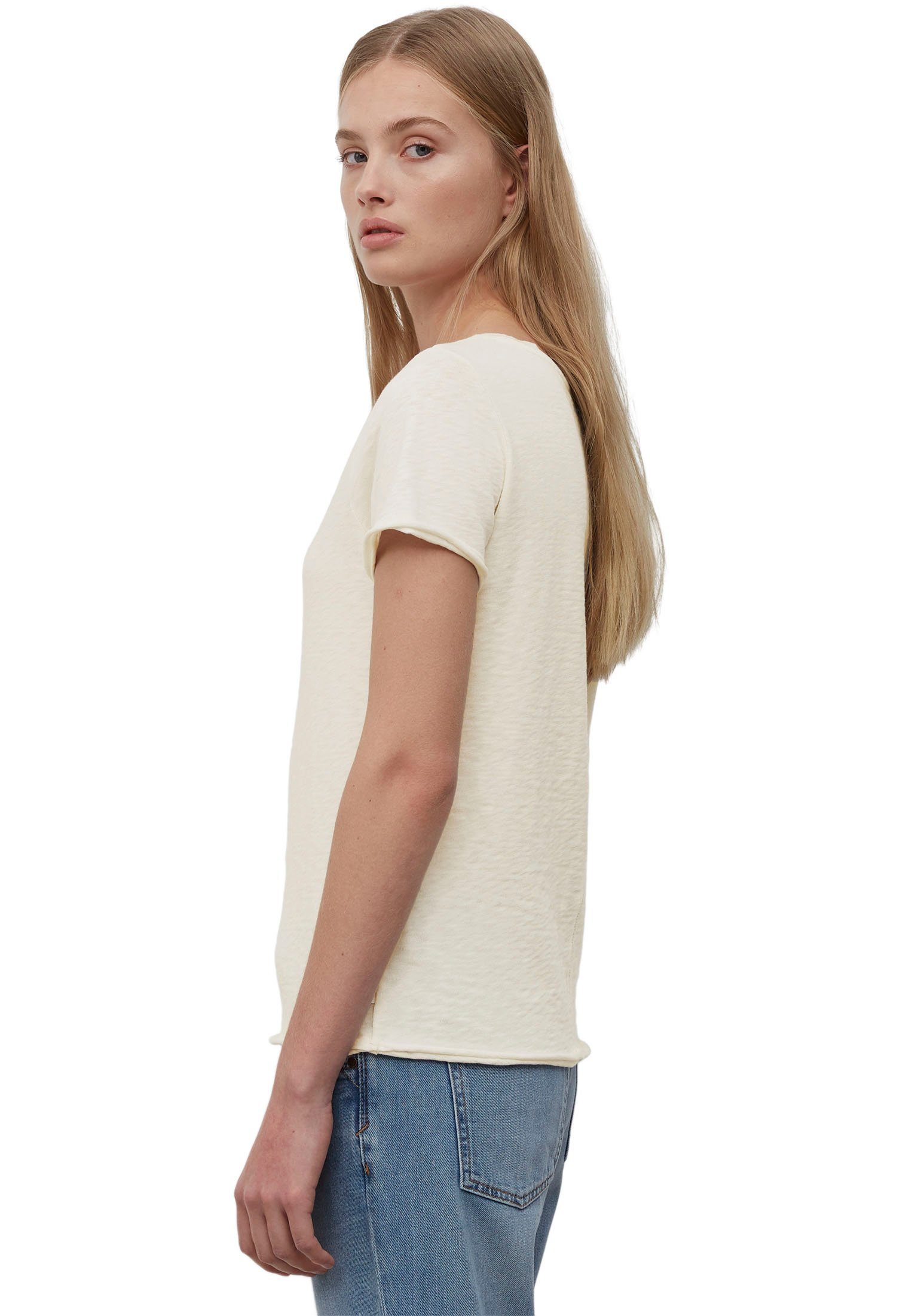 Marc O'Polo DENIM T-shirt met afgeronde v-hals