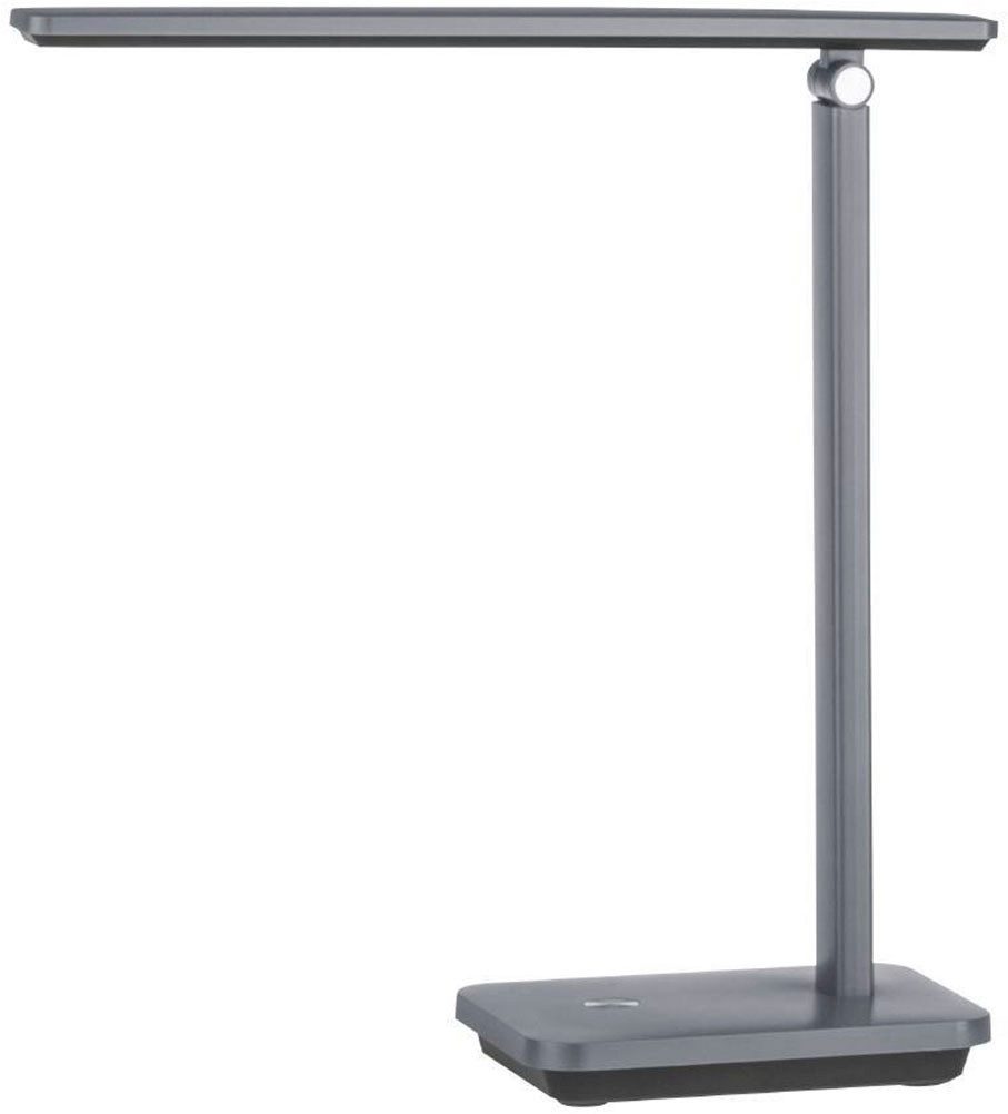 EGLO Tafellamp INIESTA LED tafellamp, grijs-zwart, touchsensor, dimbaar, USB Nachttafellamp touch dimbaar, USB-oplaadfunctie, grijs en zwart (1 stuk)