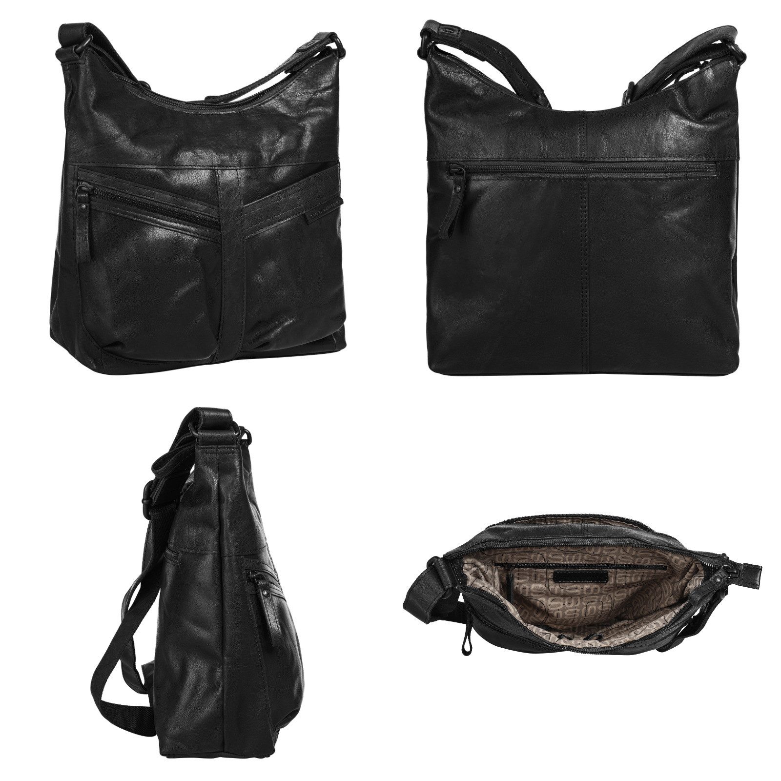 Spikes & Sparrow Schoudertas echt leder
