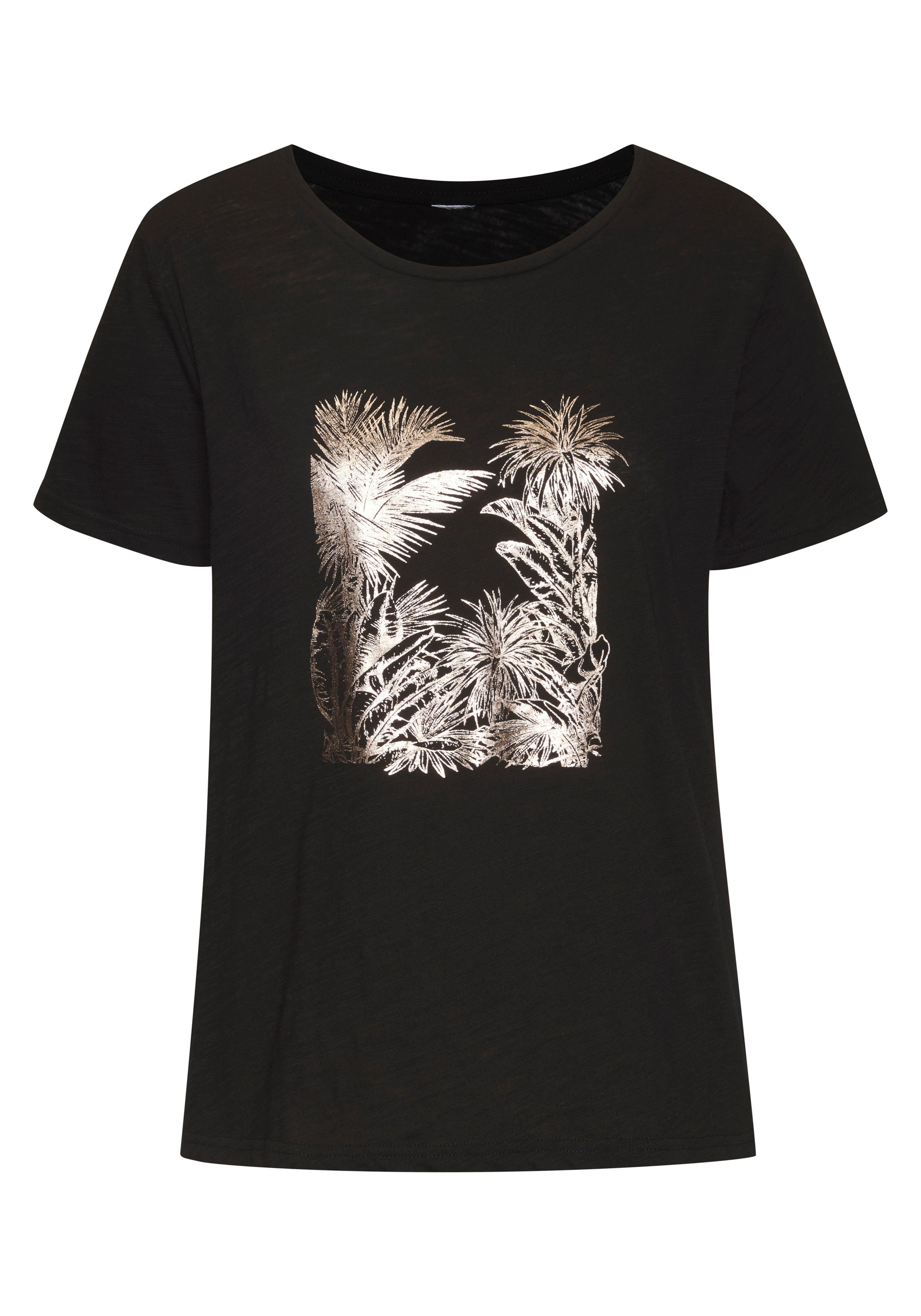 Vivance T-shirt Met goudkleurig glanzend folieprint
