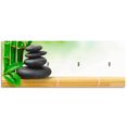 artland sleutelbord spa concept zen basaltstenen van hout met 4 sleutelhaakjes – sleutelbord, sleutelborden, sleutelhouder, sleutelhanger voor de hal – stijl: modern groen