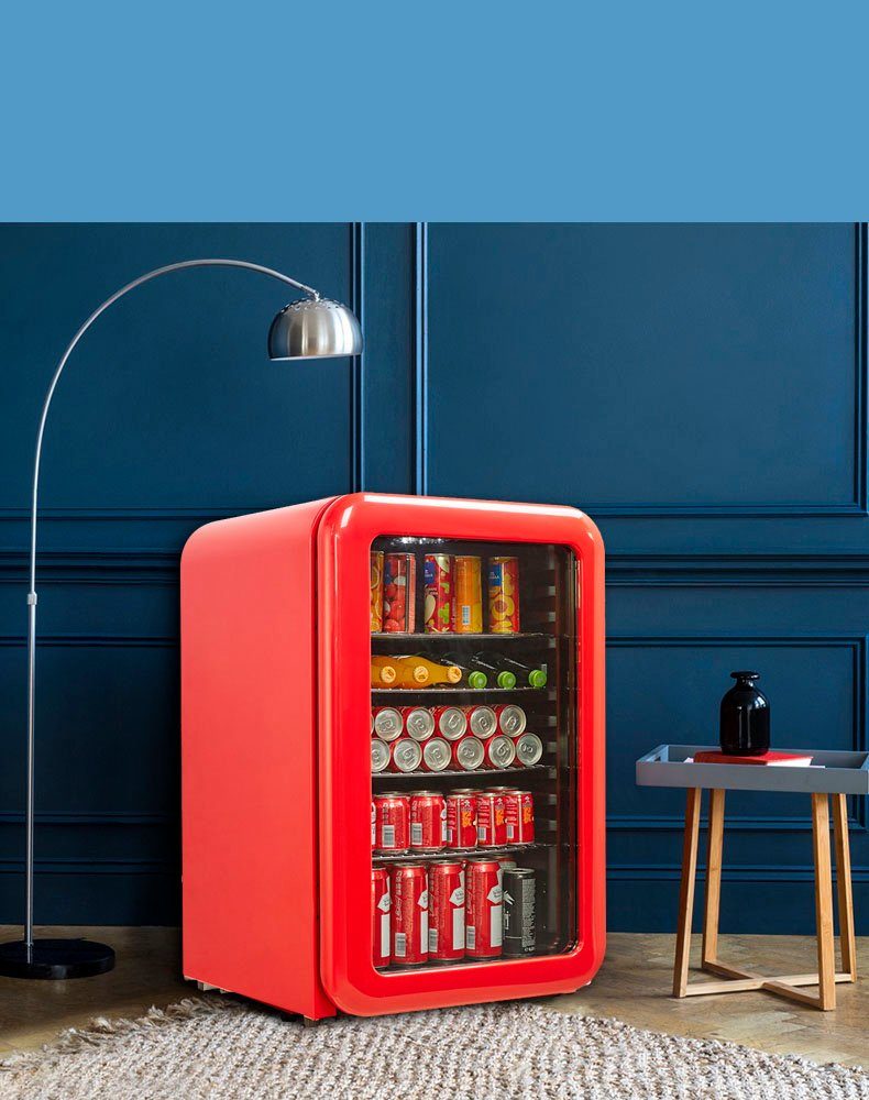 Hanseatic Drankenkoelkast HBC115ERRH red
