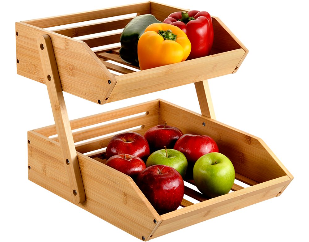 KESPER for kitchen & home Stellingkast Rek, 2 niveaus, bamboe, FSC (1 stuk)