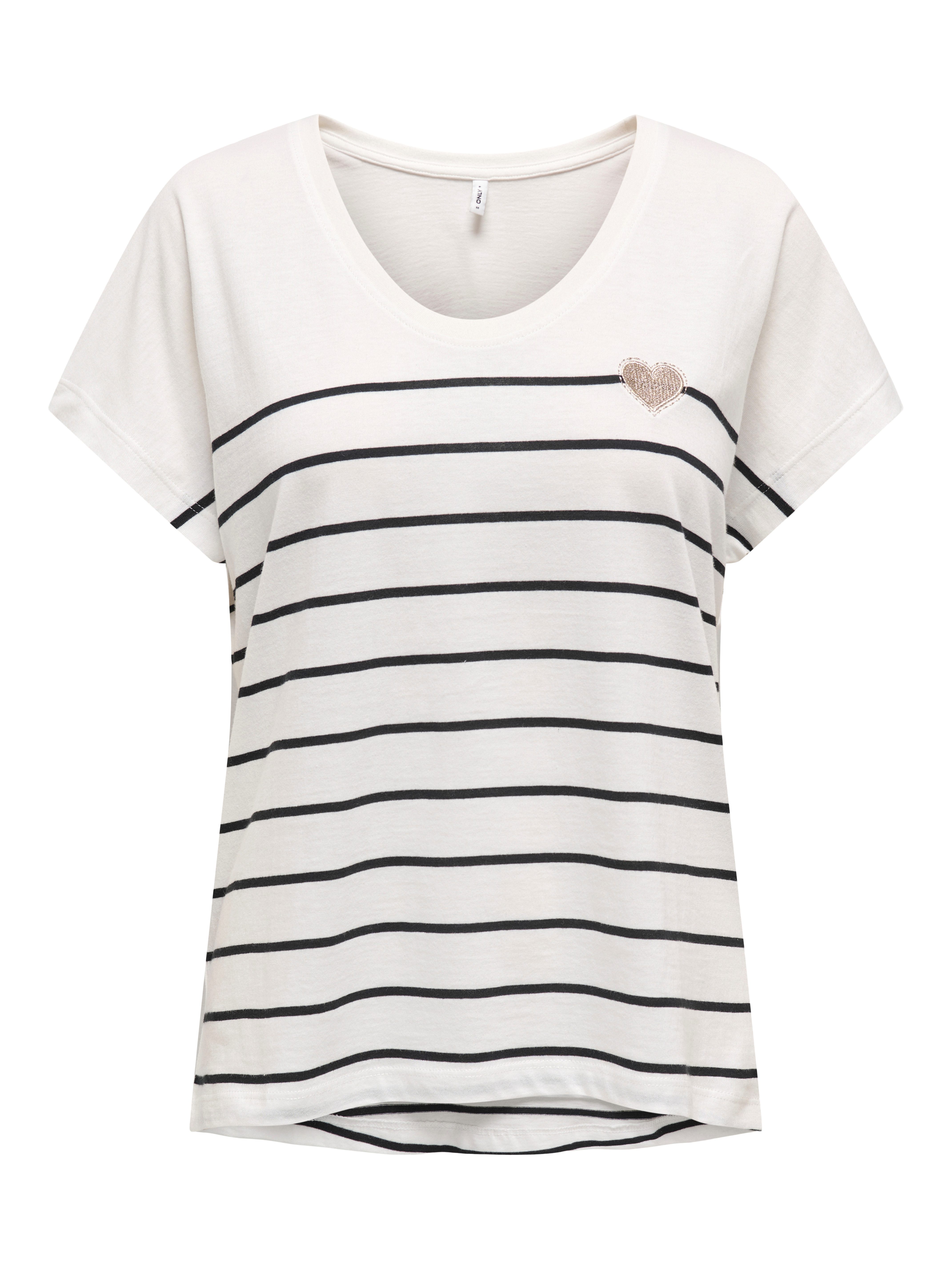 Only Shirt met korte mouwen ONLEMILY LIFE S/S HEART TOP CS JRS