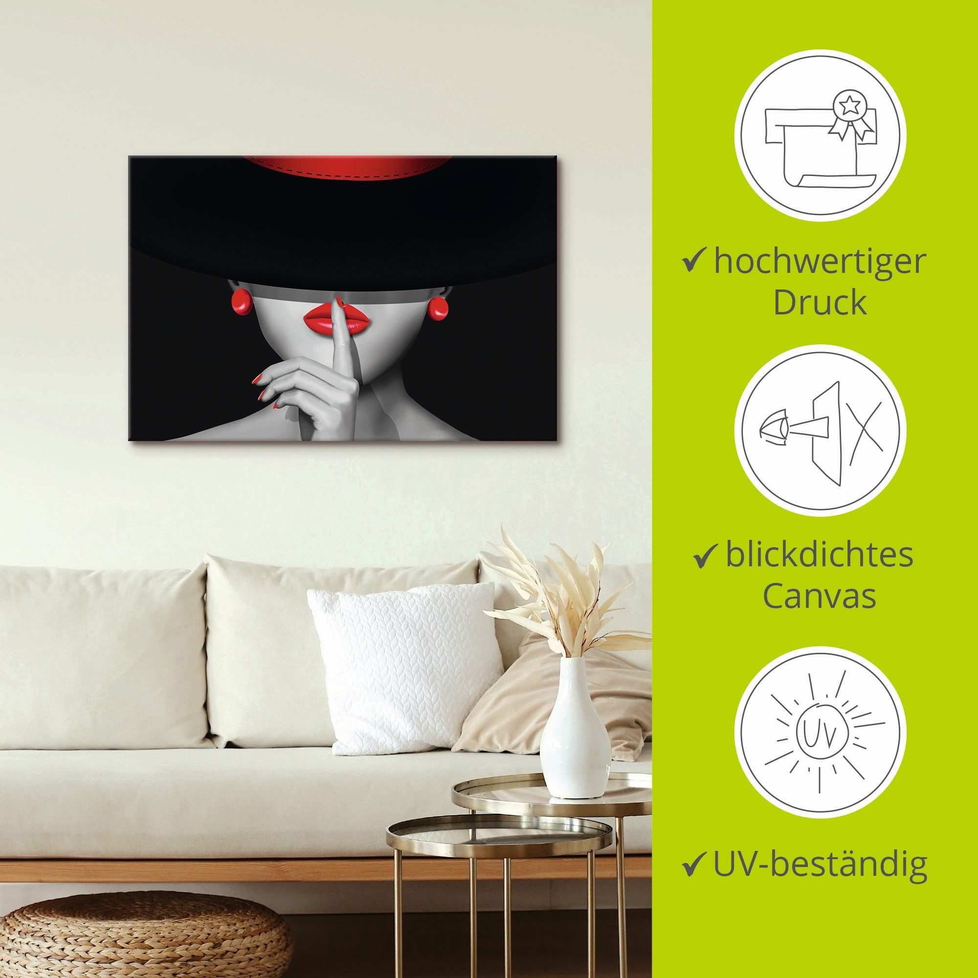 Artland Artprint Wees stil als artprint van aluminium, artprint voor buiten, artprint op linnen, poster, muursticker