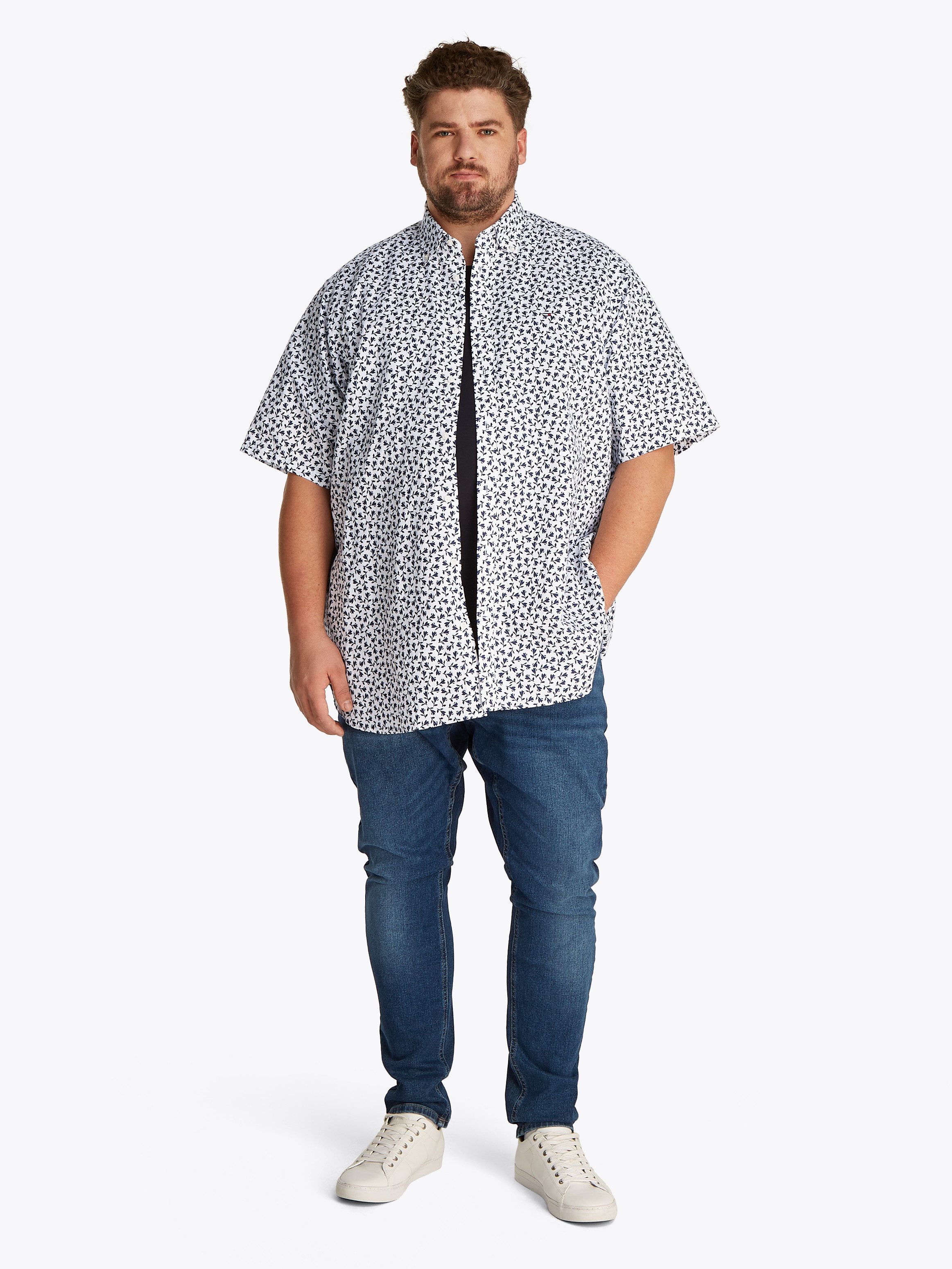 Tommy Hilfiger Overhemd met korte mouwen BT-LINEN BLEND MPRINT