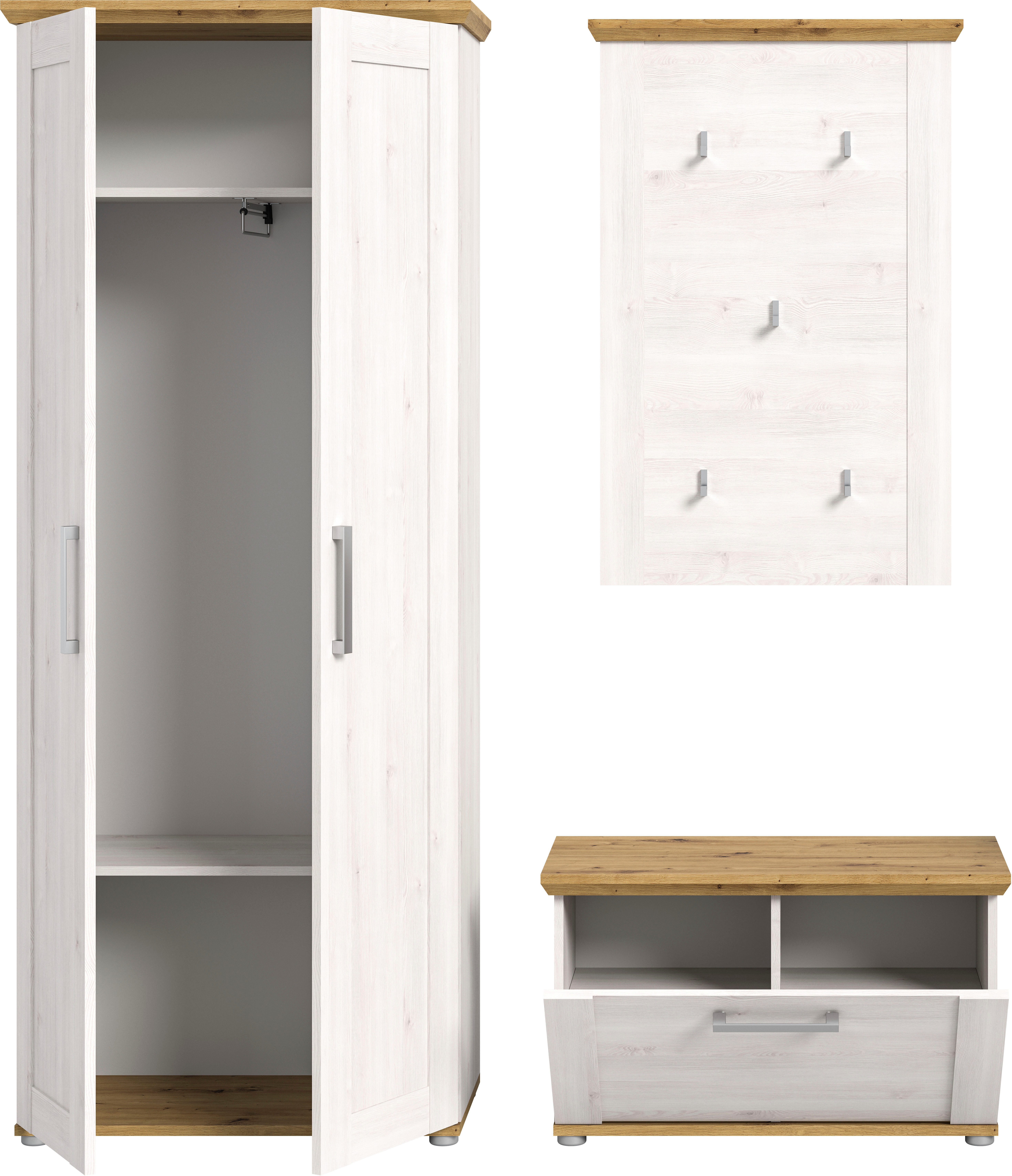 Home affaire Halmeubelset Cosenza, Breedte ca. 175 cm, 2-kleurig, 3-delig, bestaande uit: (3-delig)
