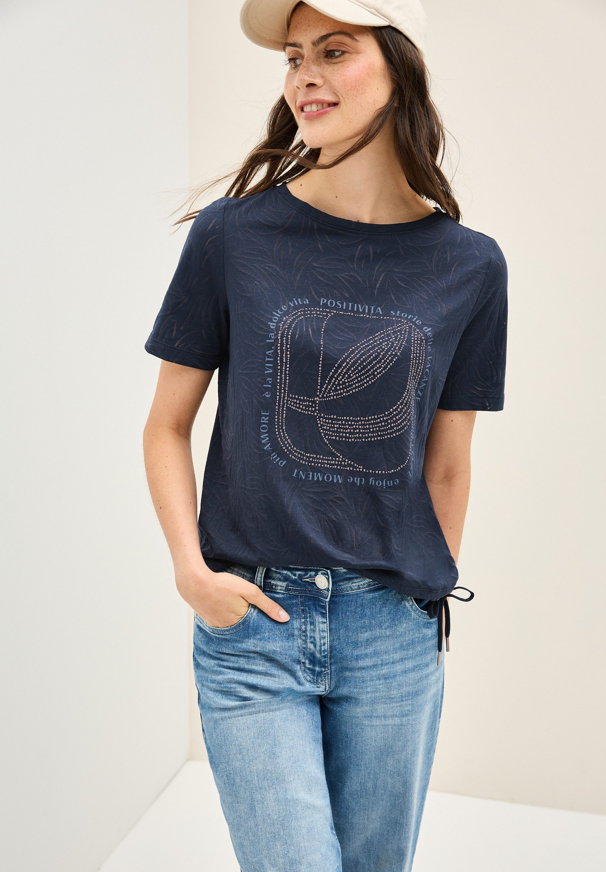 Cecil T-shirt met siersteentjes