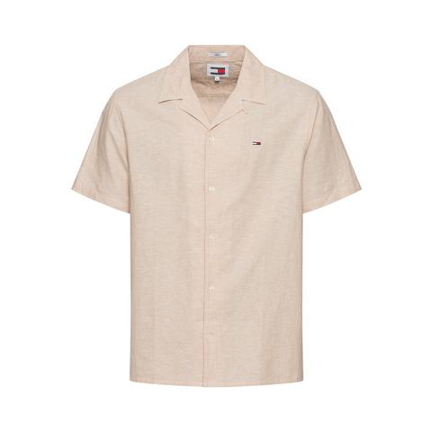 NU 20% KORTING: TOMMY JEANS Overhemd met korte mouwen TJM LINEN BLEND CAMP SHIRT EXT