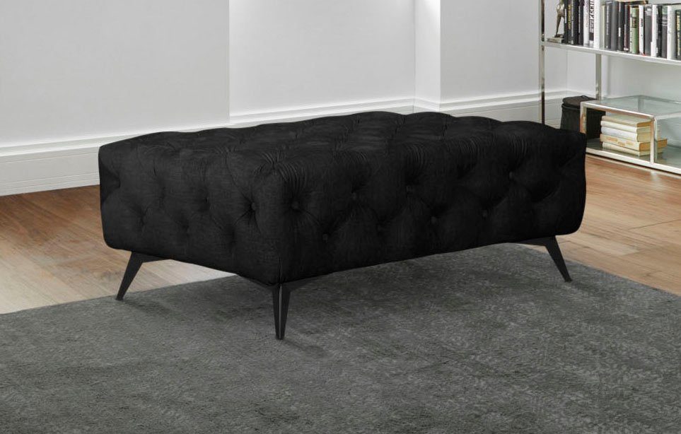 Leonique Hocker Glynis luxueuze capitonnage, moderne chesterfield look, kleur van de poten ter keuze