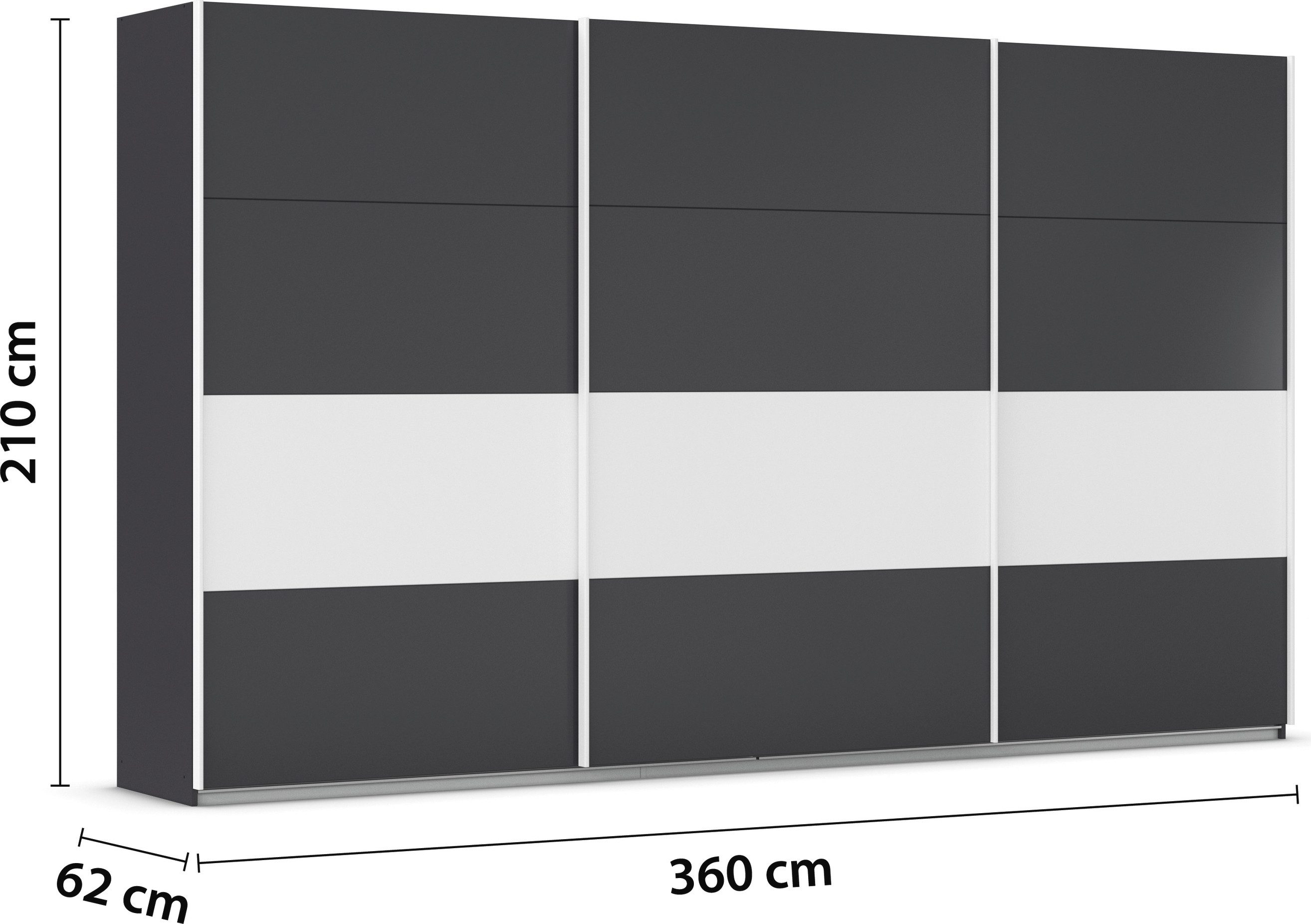 rauch Schuifdeurkast Kledingkast Kast Garderobe CORTONA inclusief indeling, 2 stoffen dozen en extra planken