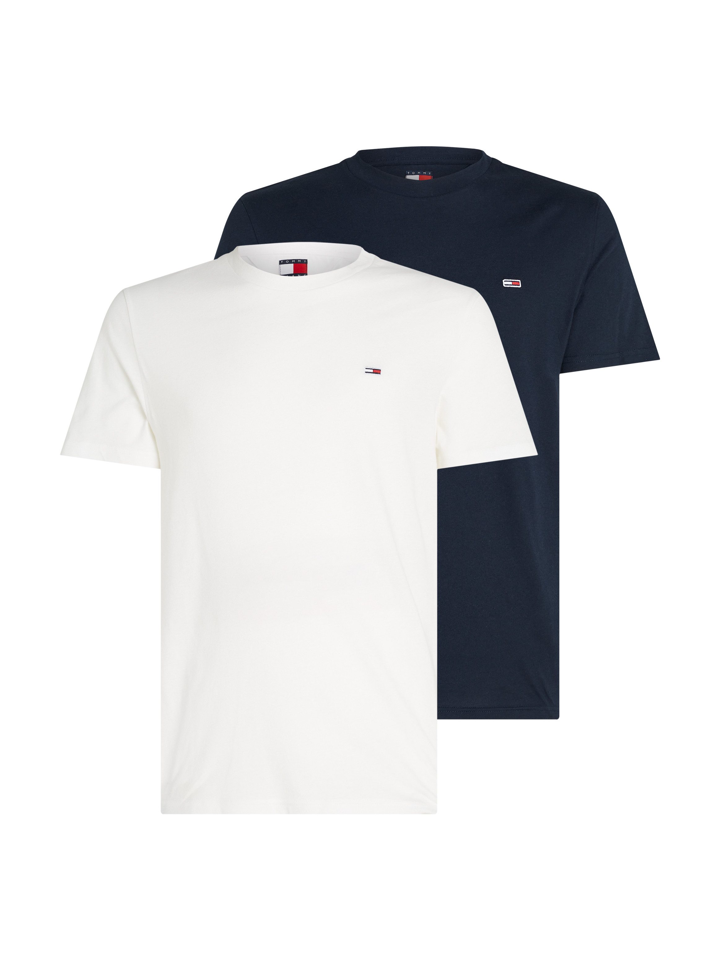 TOMMY JEANS Shirt met ronde hals TJM XSLIM 2PACK JERSEY TEE EXT (Set van 2)