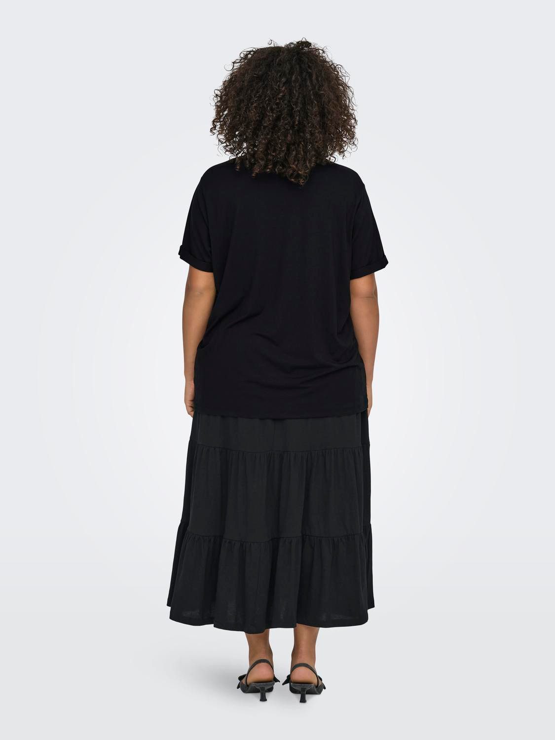 ONLY CARMAKOMA Shirt met korte mouwen CARMOSTER S/S FOLD UP TOP JRS NOOS