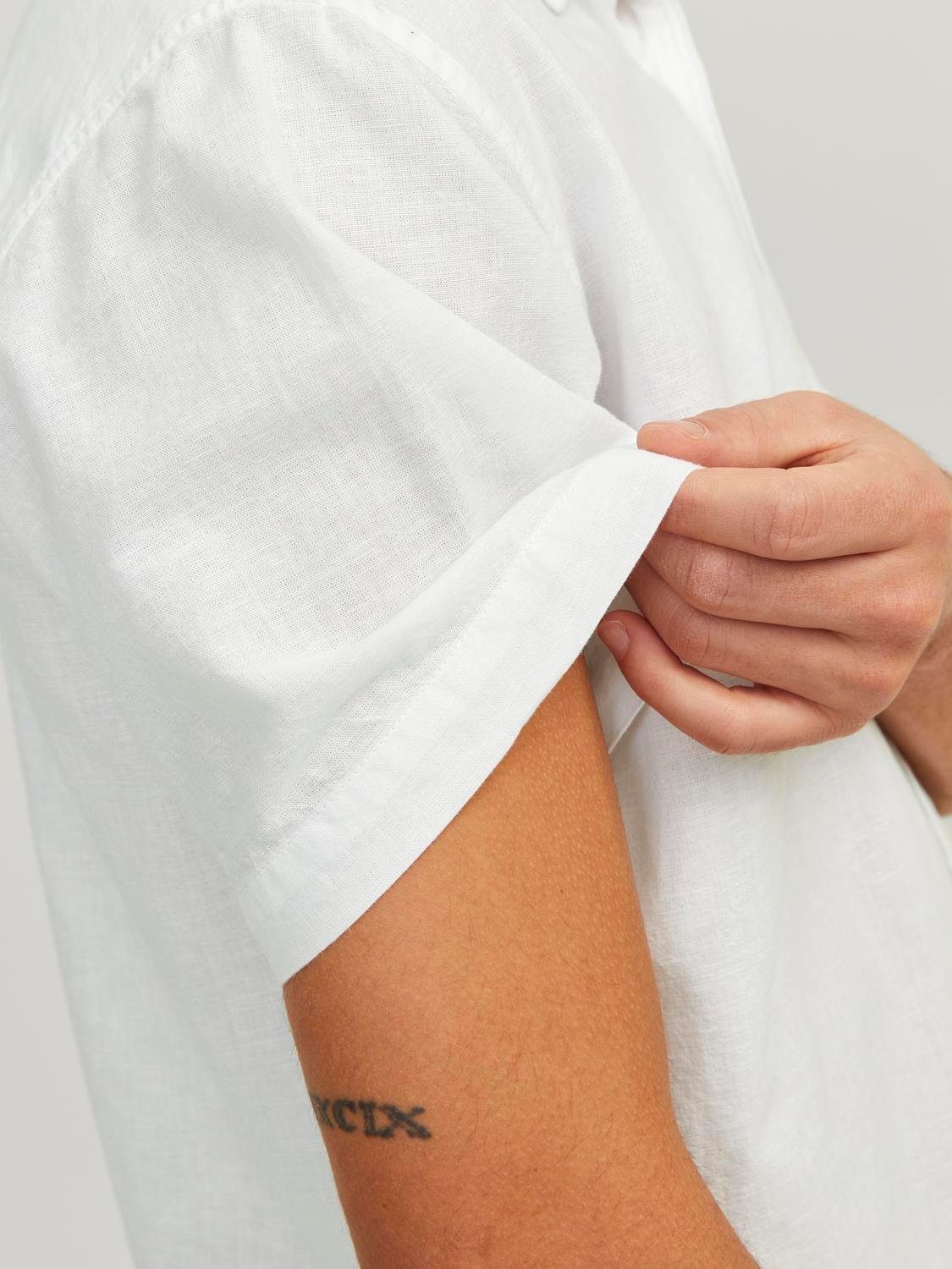 Jack & Jones Overhemd met korte mouwen JJESUMMER LINEN BLEND SHIRT SS SN