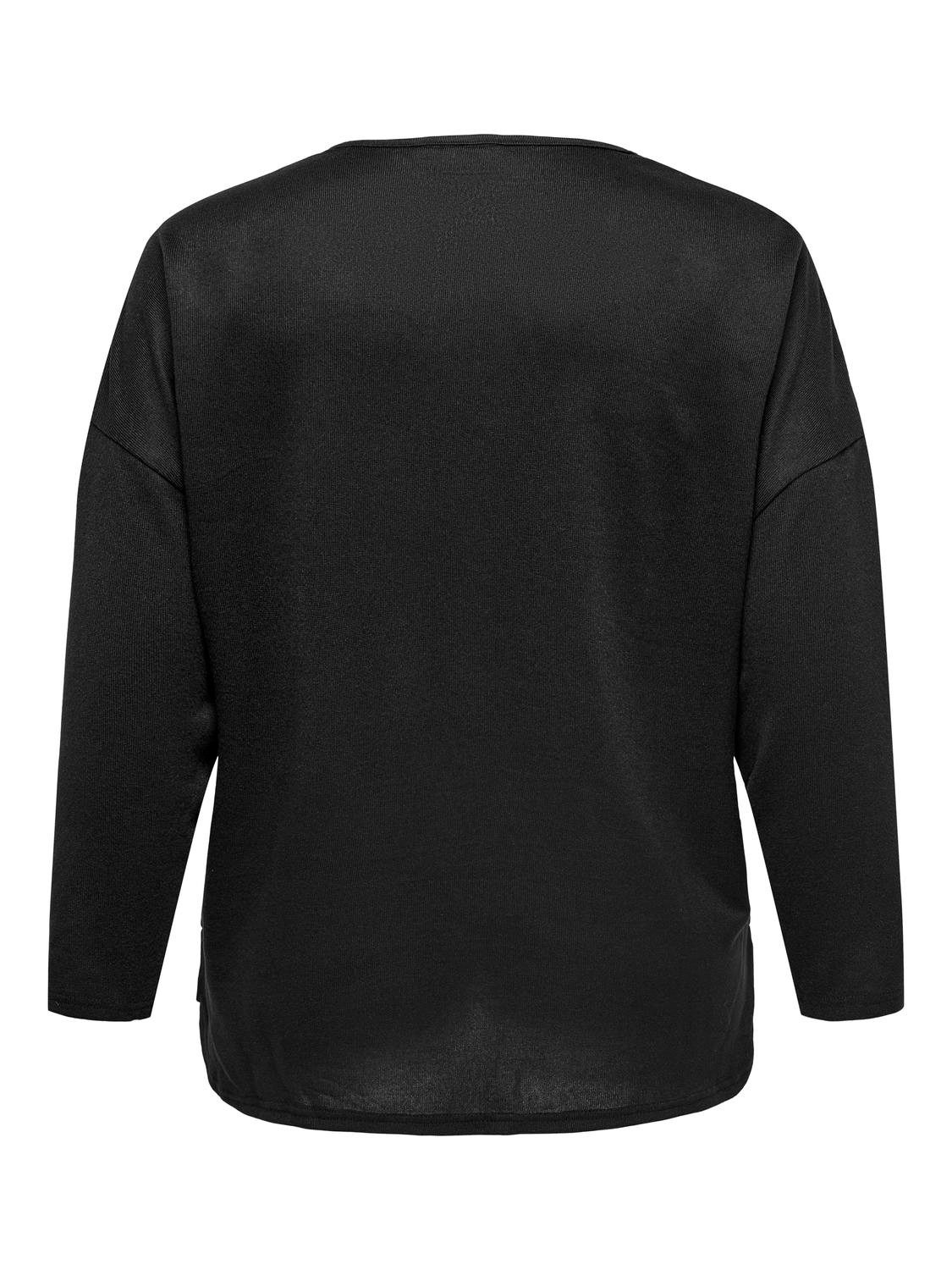 ONLY CARMAKOMA Shirt met V-hals CARALBA MIRSE 4/5 V-NECK TOP JRS