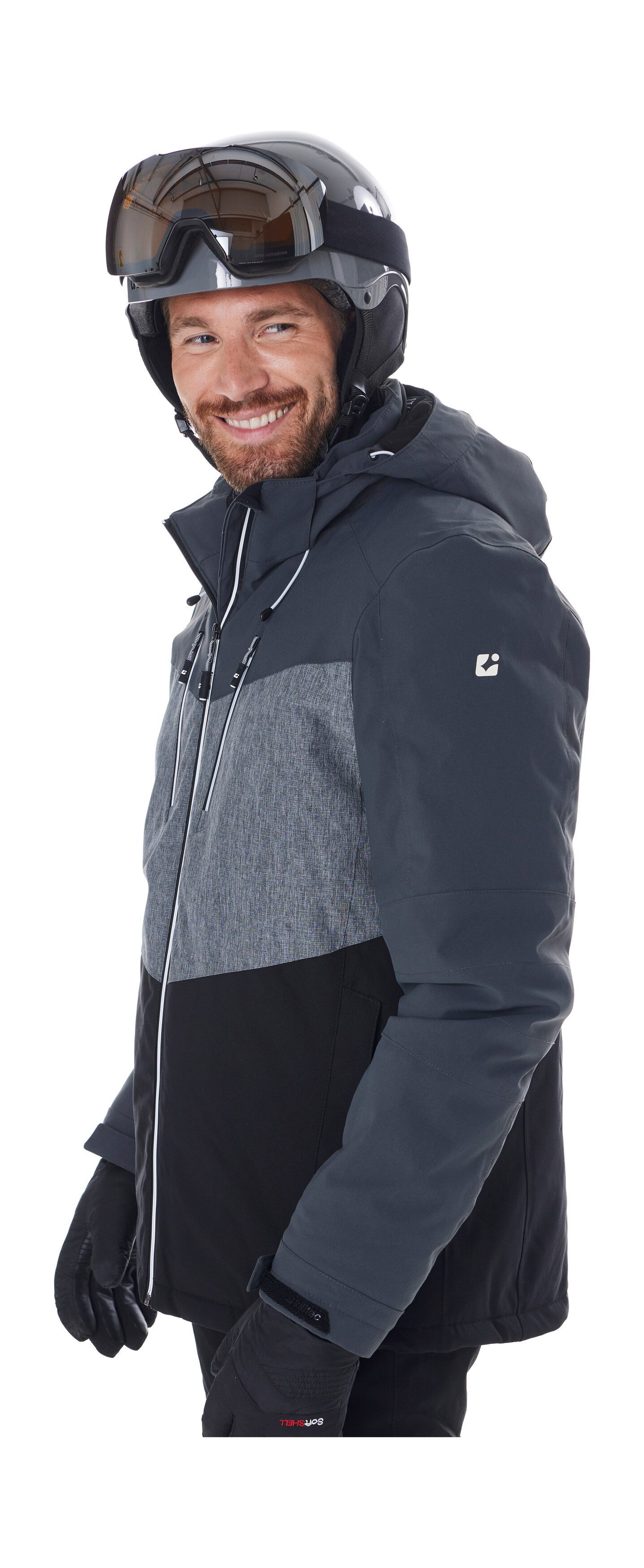 Killtec Ski-jack KSW 45 MN SKI JCKT Trendy, waterdichte ski-jas met afneembare kap en sneeuwvanger