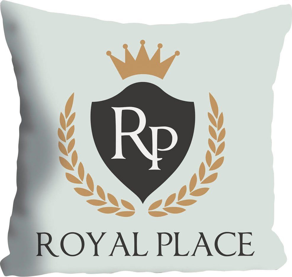 queence Sierkussen Royal Place met opschrift en kroon, kussenovertrek zonder vulling(1 stuk)