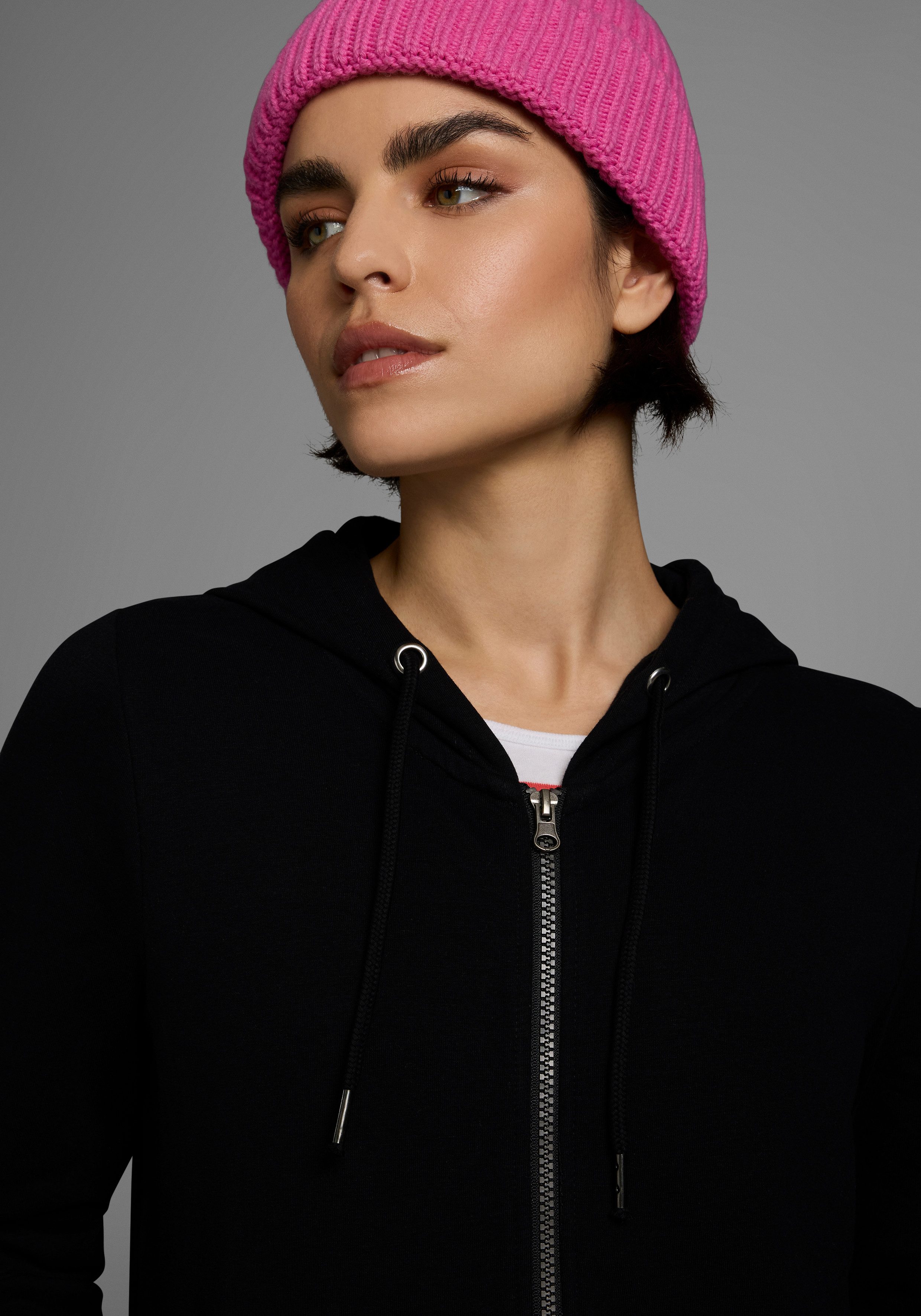 Flashlights Sweatvest in een lang model met een rits