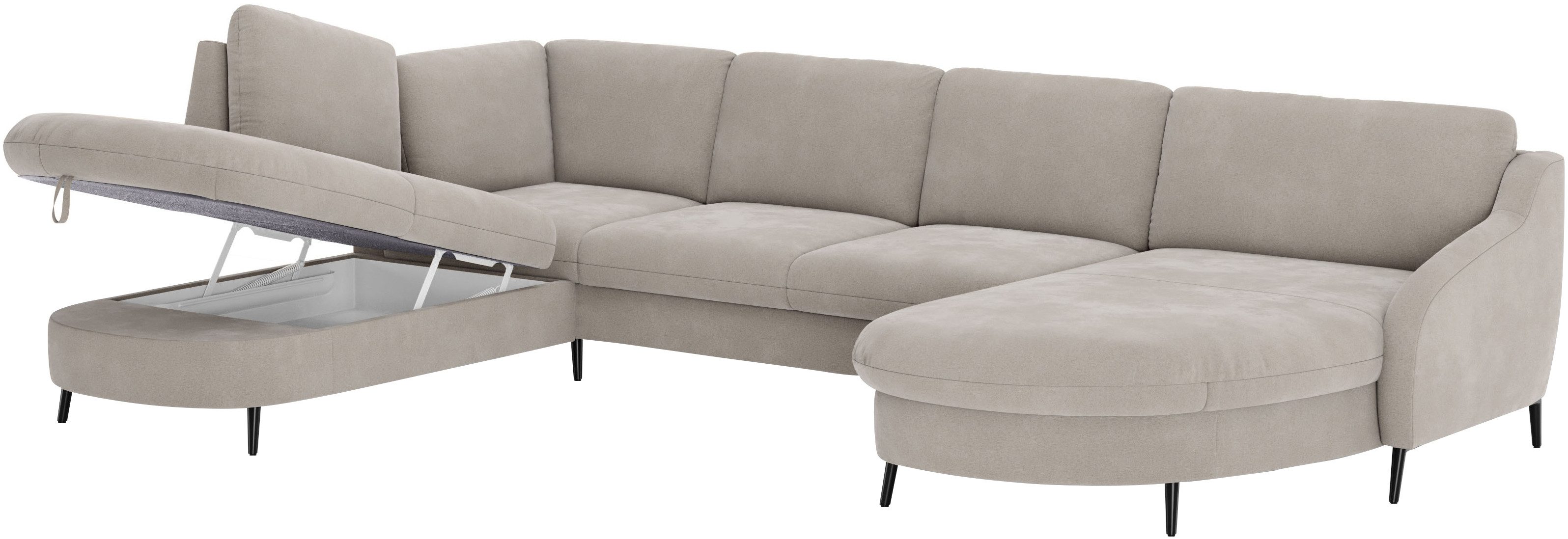sit&more Zithoek Soul U-model optioneel met bed en bedlade