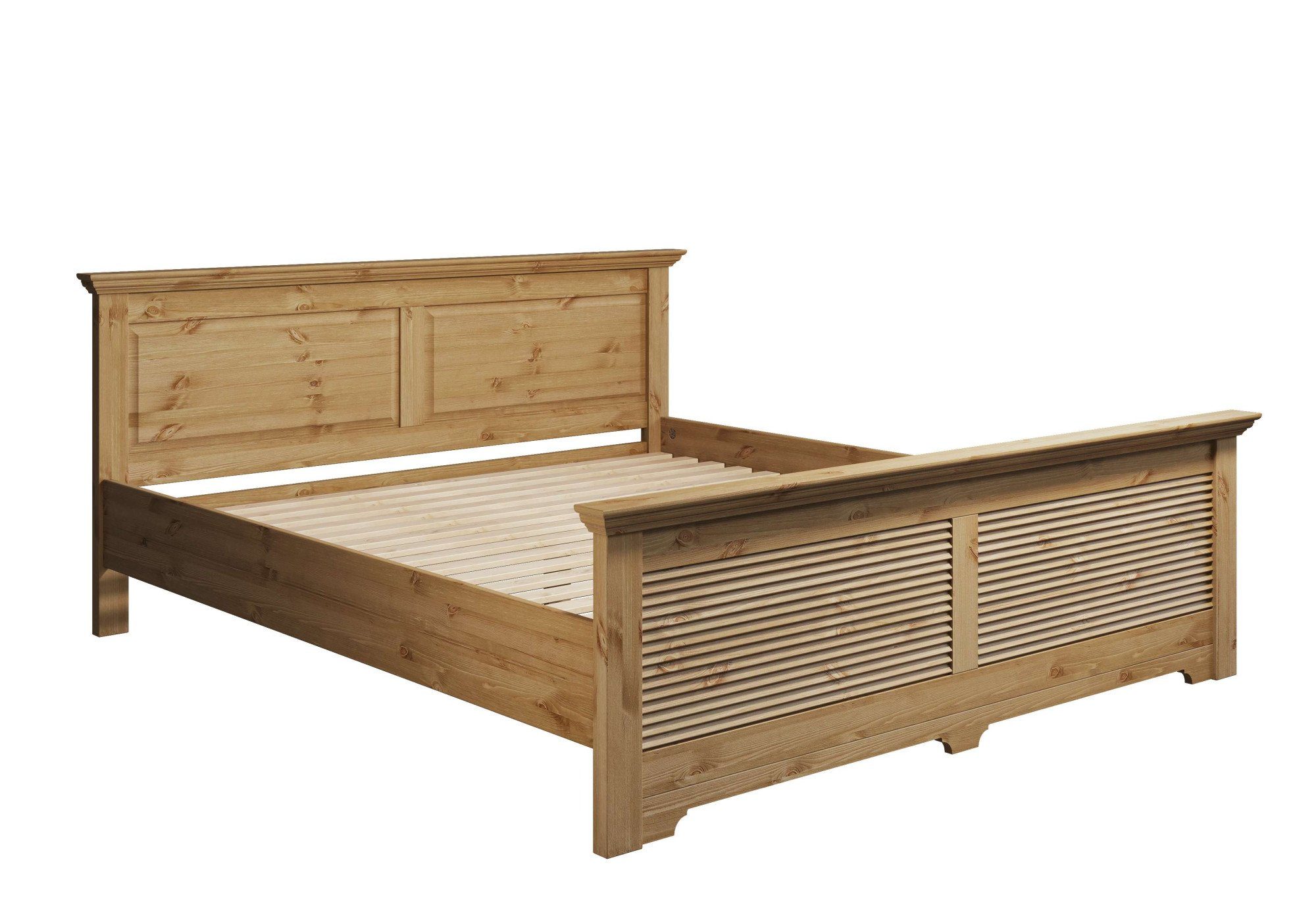 Home affaire Bed Rauna, landhuisstijl, elegant design met lamellen en kassetten, 2 kleuren