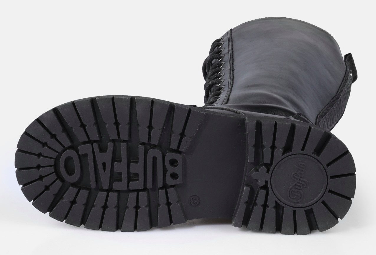 Buffalo Veterlaarzen LENNOX LACE UP HI Lange laars, festival-laars, plateaulaars met Memory Foam