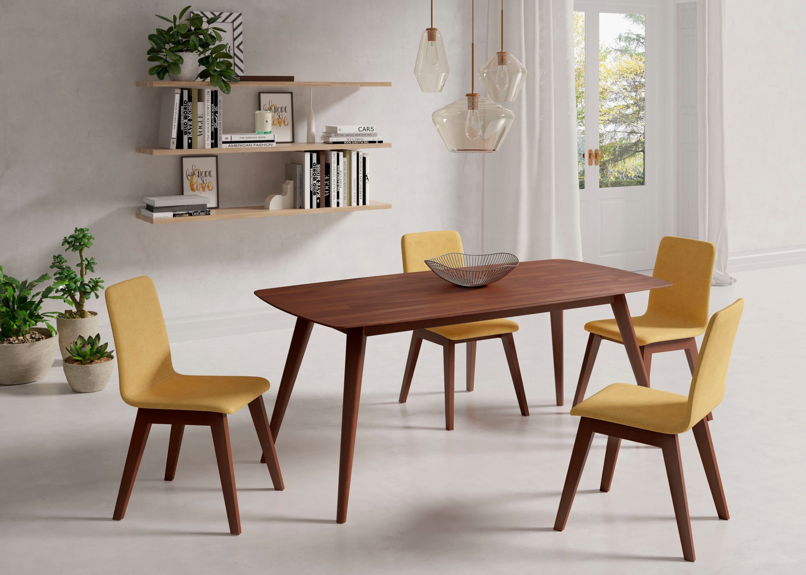 INOSIGN Stoel Sandy met verschillende stoelpootkleuren en kleurvarianten, zithoogte 47 cm (2 stuks)