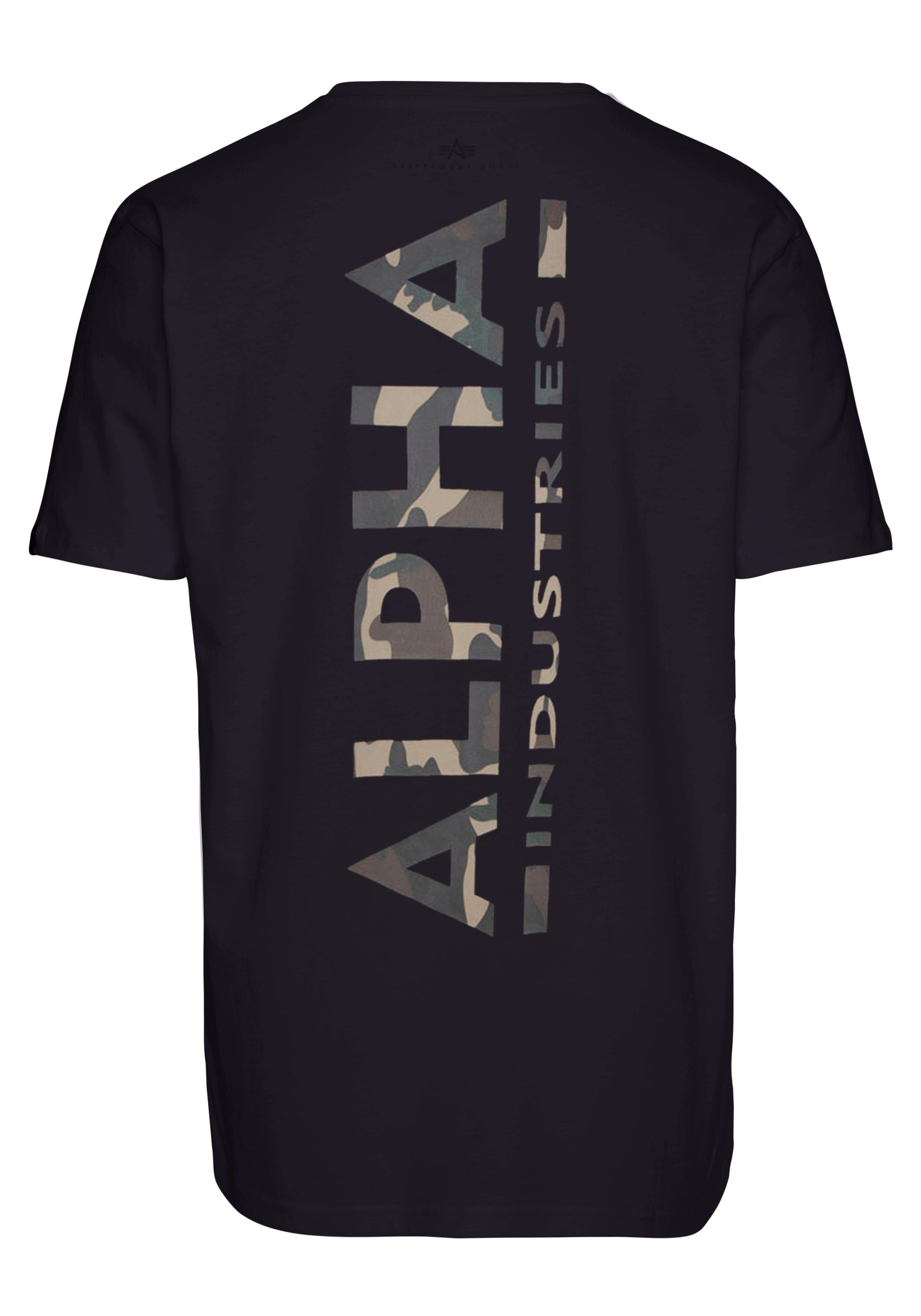 Alpha Industries Shirt met ronde hals Back Tee Camo Print