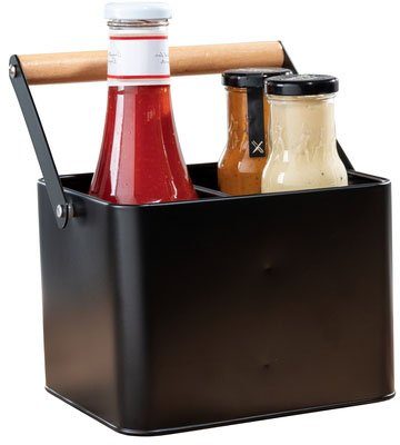 WENKO Organizer Model Baco robuust, poedergecoat zwart metaal