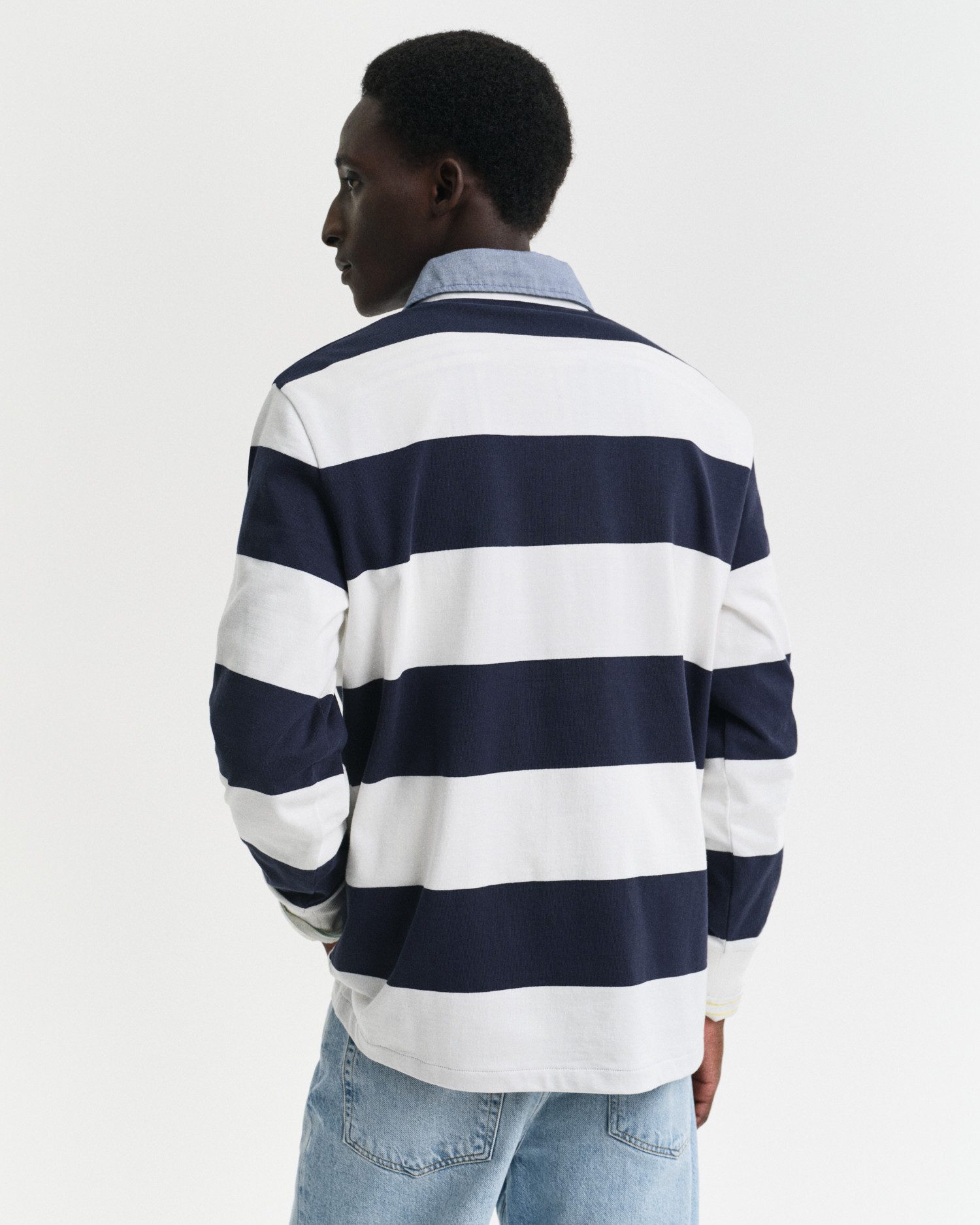 Gant Poloshirt met lange mouwen REG CHAMBRAY STRIPE HEAVY RUGGER