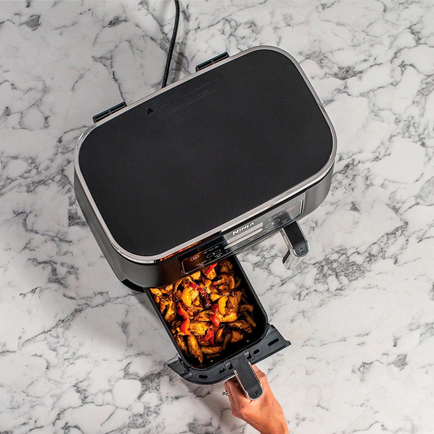 NINJA Airfryer Foodi Dual Zone AF300EU 0,9 kg capaciteit per stuk incl. 2 krokante schalen