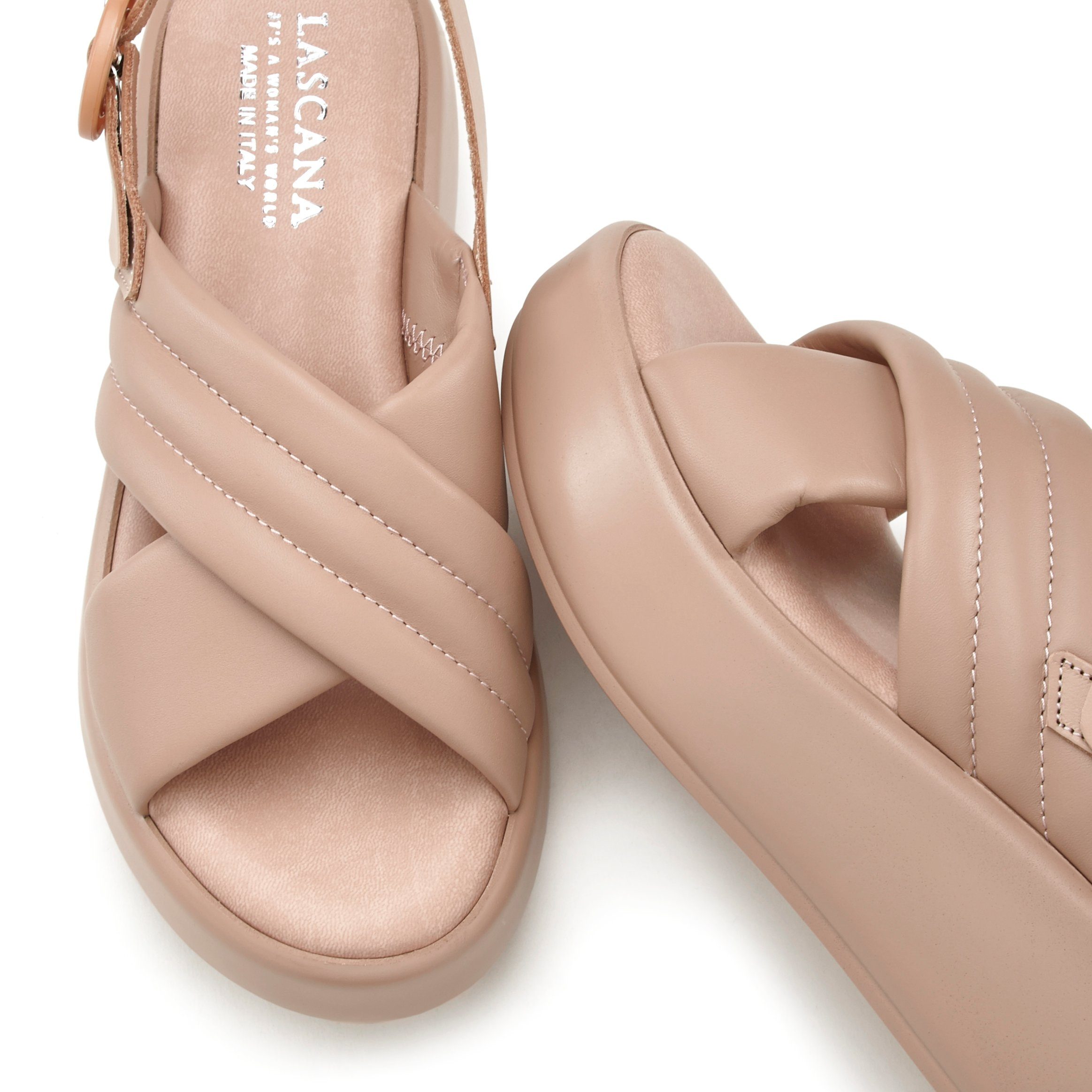 Lascana Plateausandalen Zomerschoen Sandalette van leer met modieus plateau