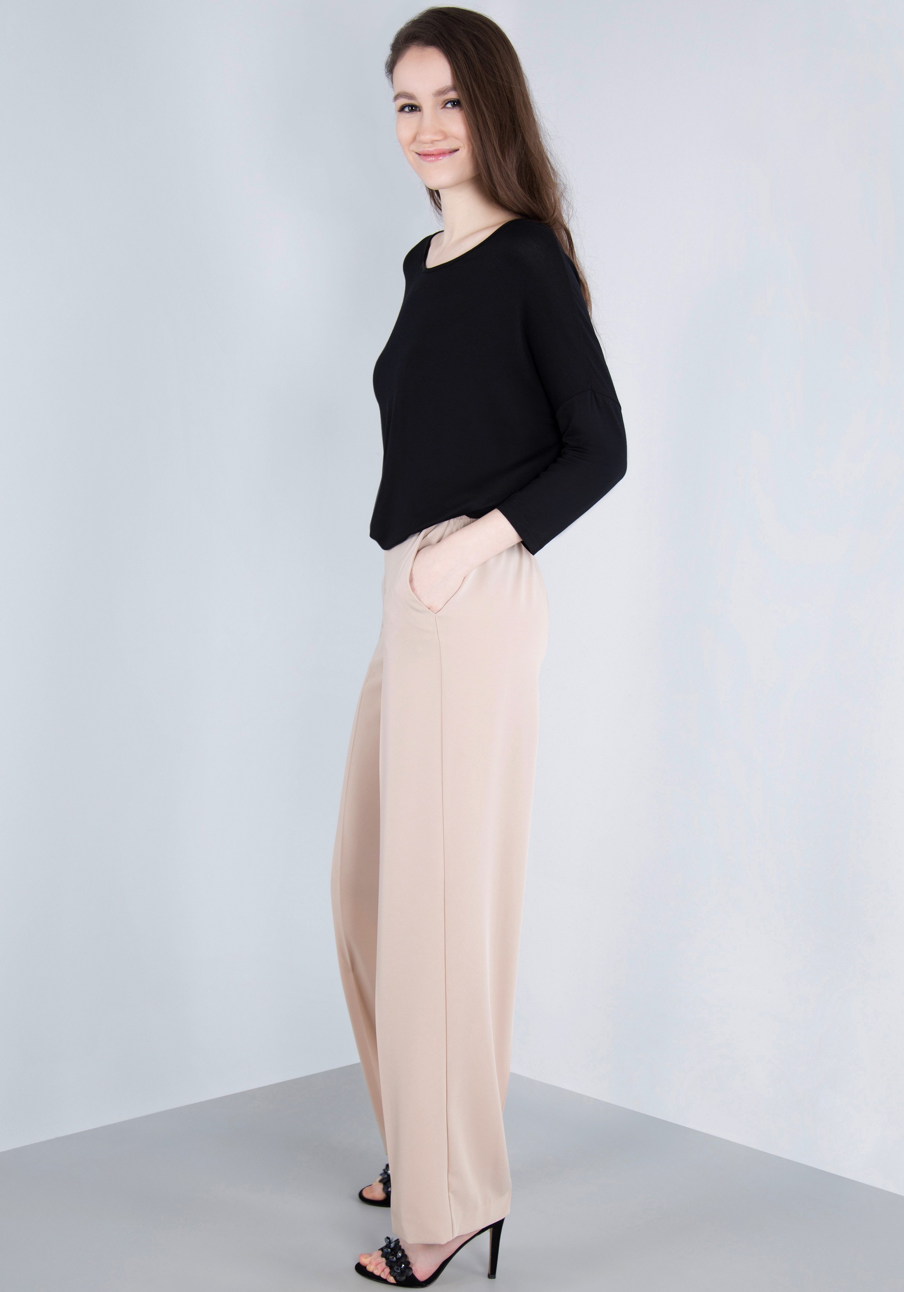 IMPERIAL Bandplooibroek Vloeiende wijde broek met elastische tailleband aan de achterkant