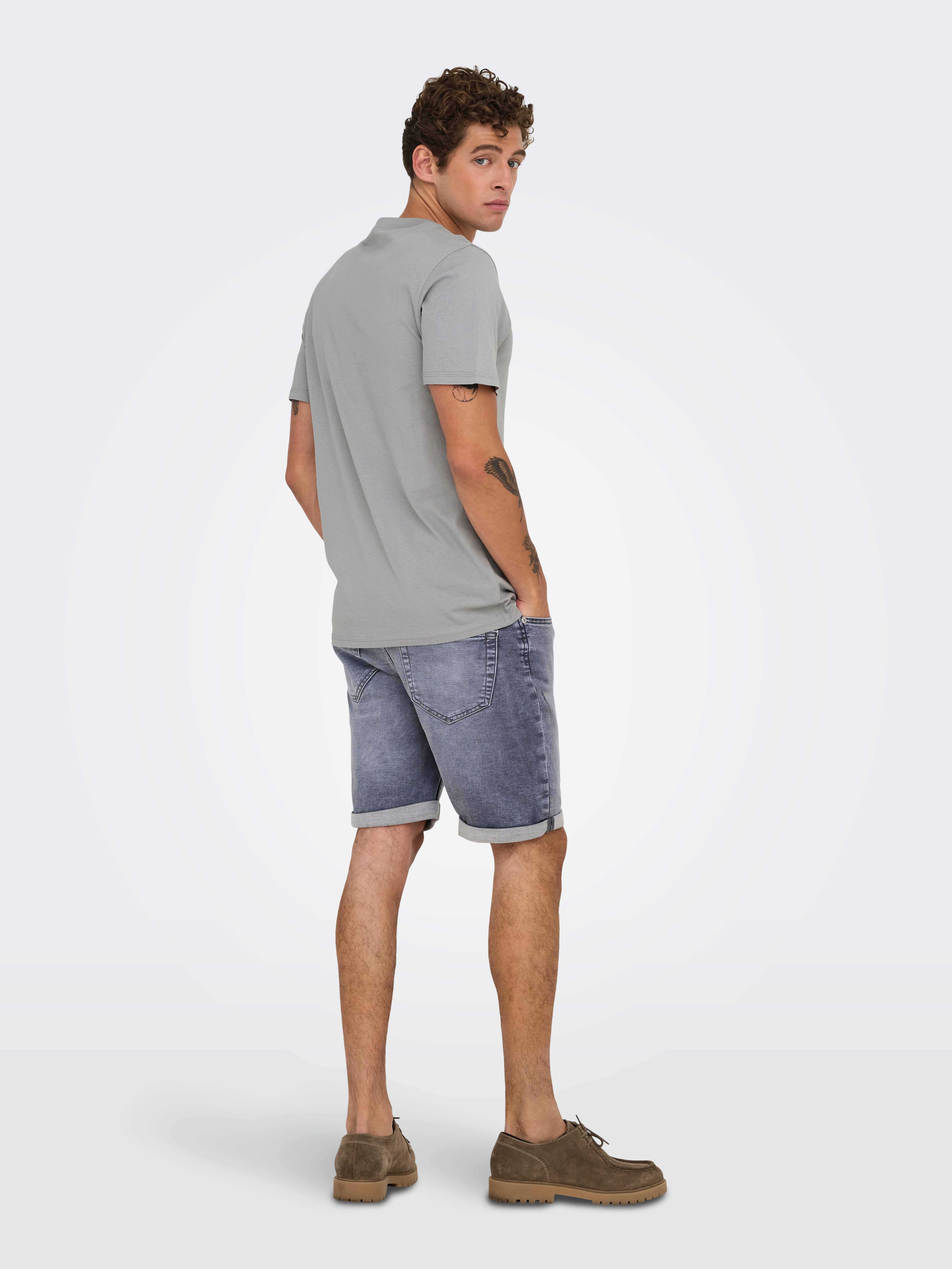 ONLY & SONS Shirt met ronde hals ONSMAX LIFE REG SS STITCH TEE