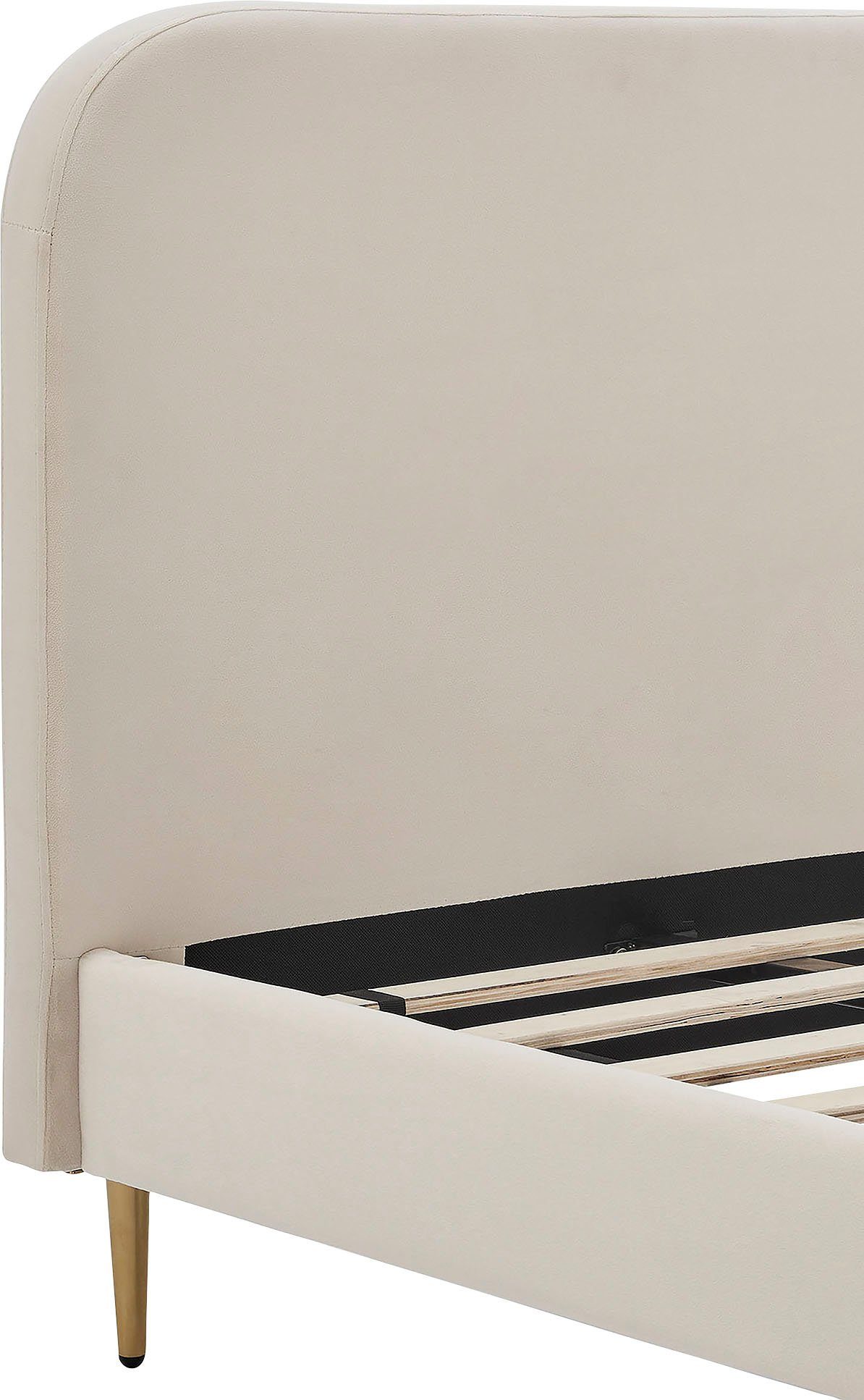 SalesFever Gestoffeerd bed Poten chroom goudkleur
