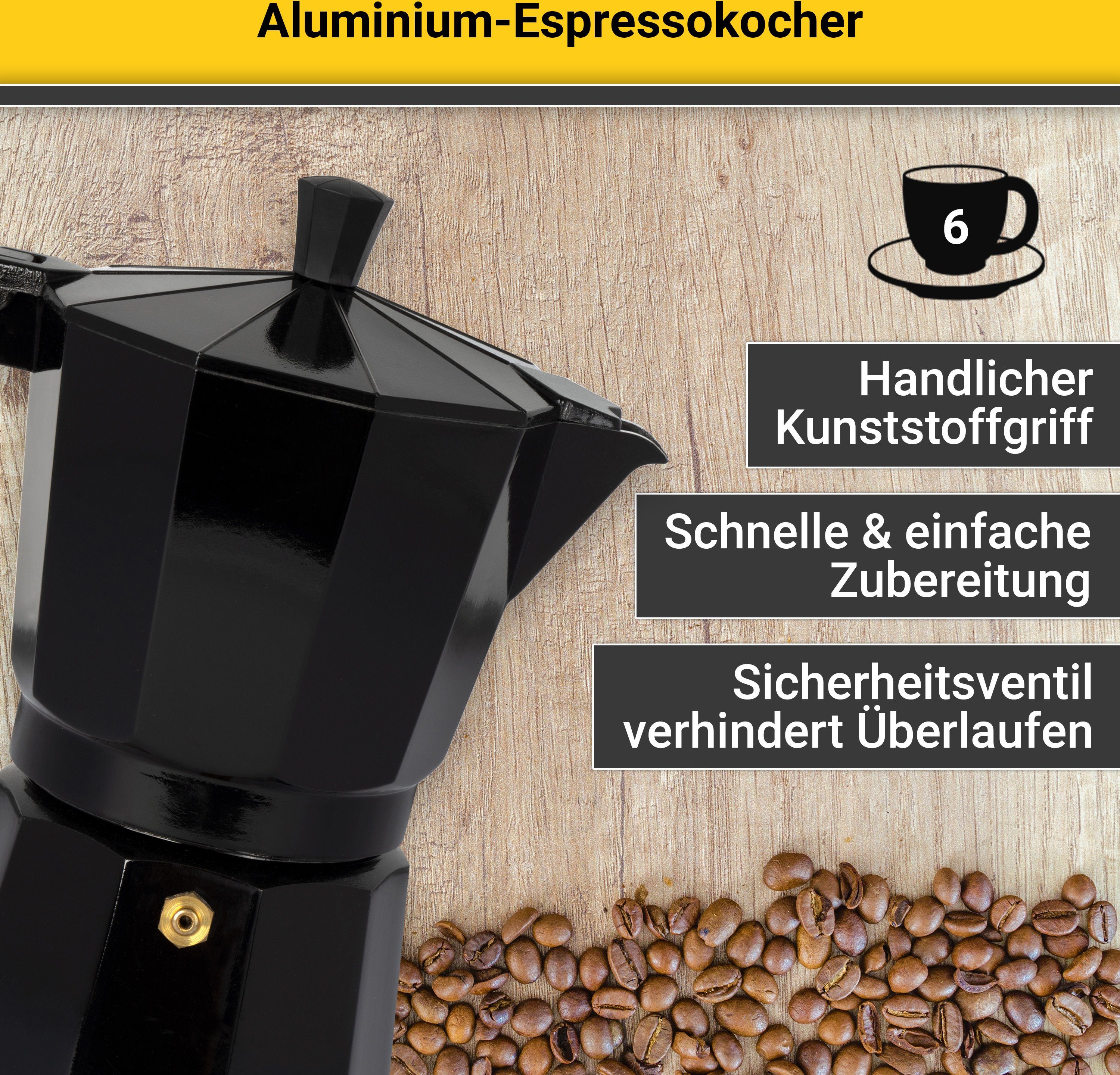 Krüger Espressomachine Italiano traditioneel italiaans, van aluminium, met silicone-afsluitring