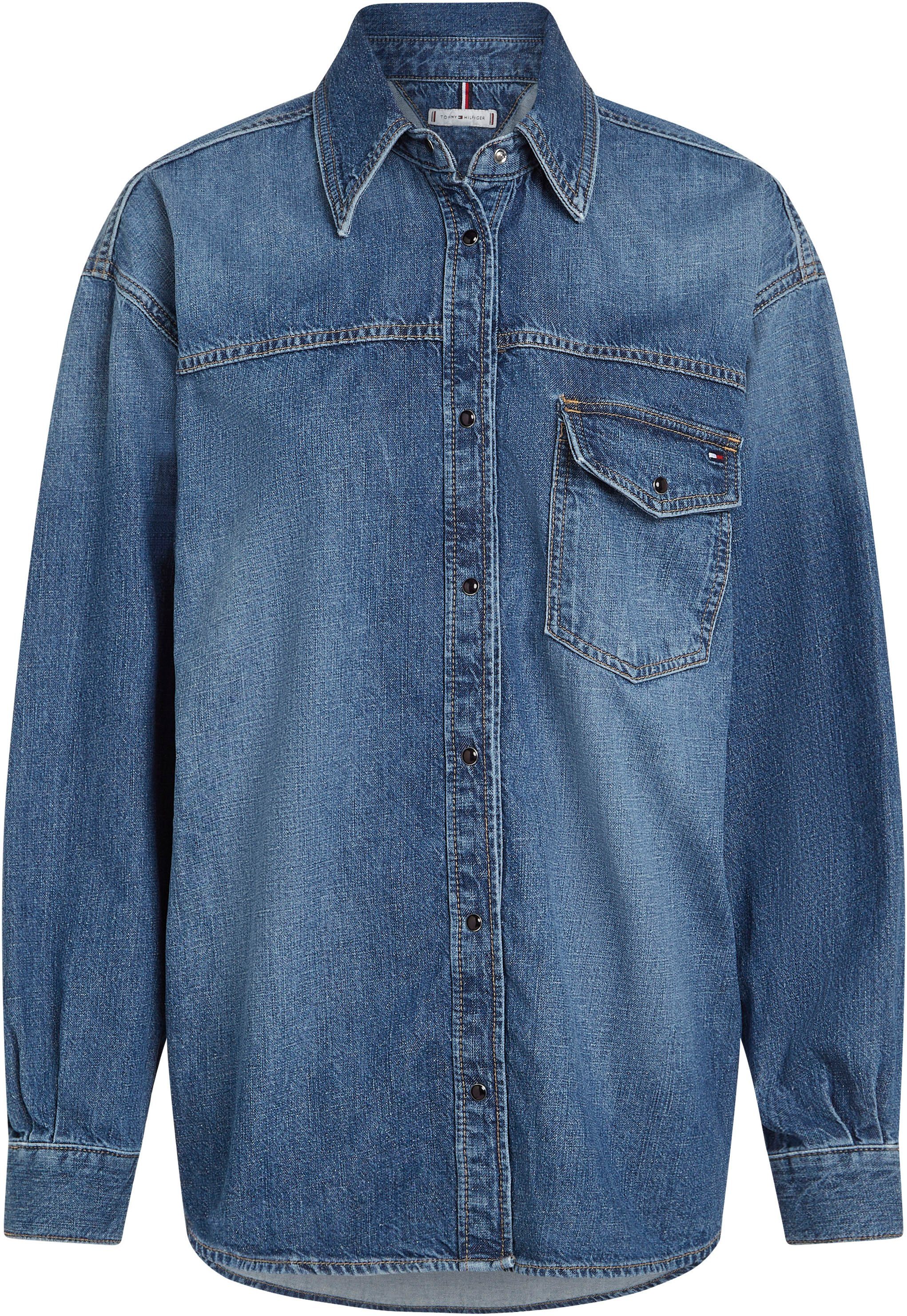 Tommy Hilfiger Overhemdblouse DNM LS RELAXED SHIRT BETH