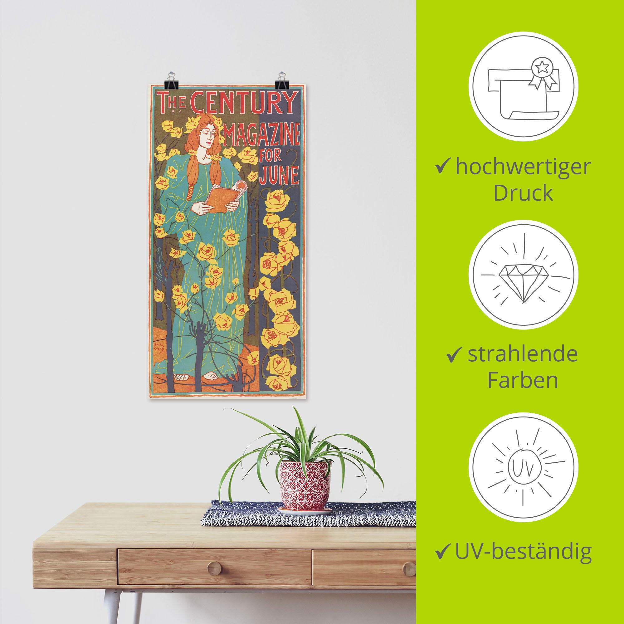 Artland Artprint The Century Magazine: June als poster, muursticker in verschillende maten