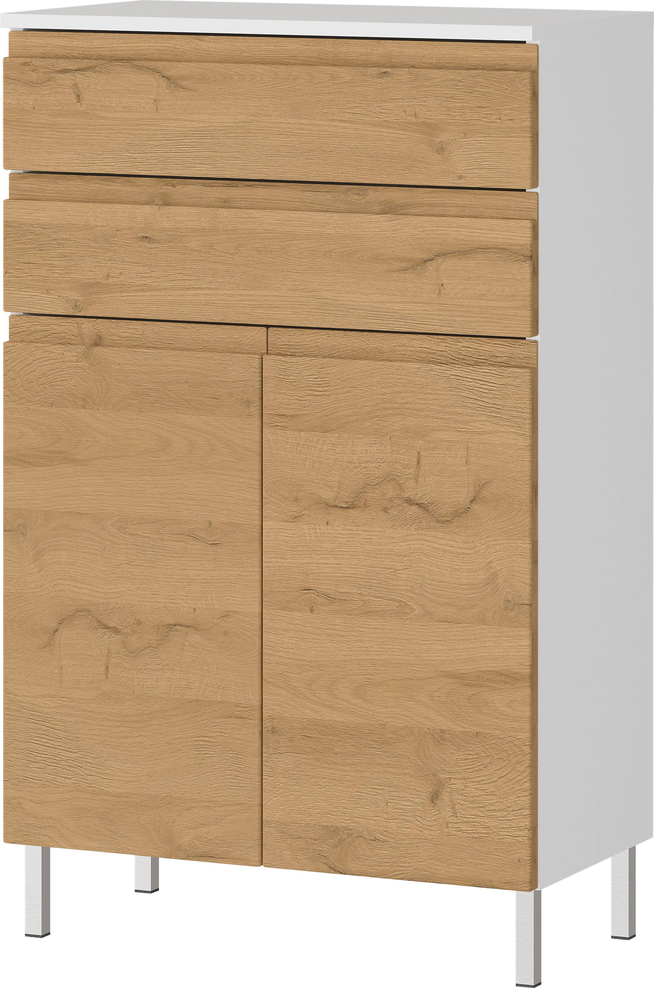 GERMANIA Halfhoge kast Torrance met verstelbare planken en poten van metaal, greeploos design