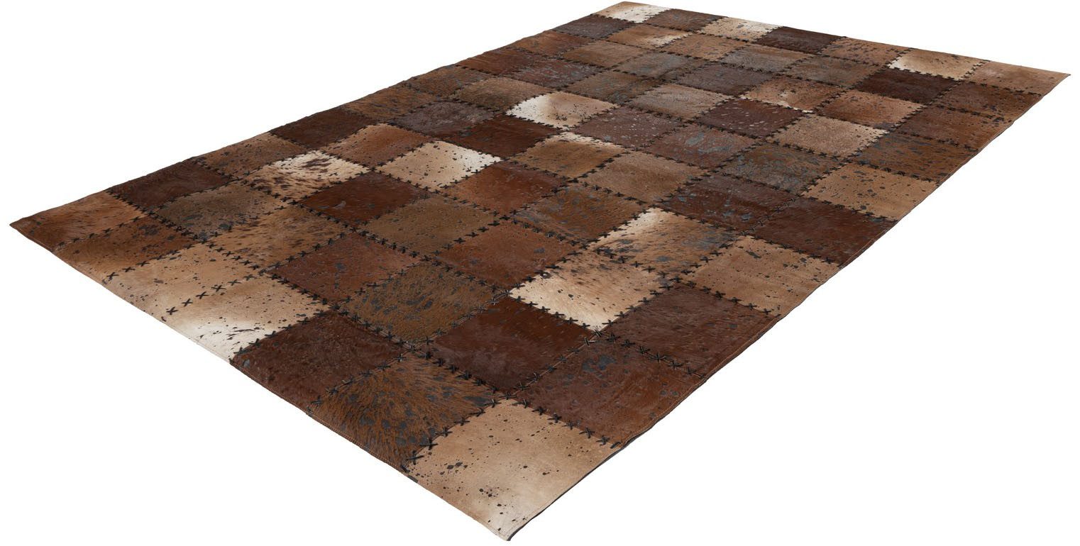 aRTE ESPINA Vloerkleed Voila 100 handgenaaid vlakpolig tapijt in patchwork-ontwerp.